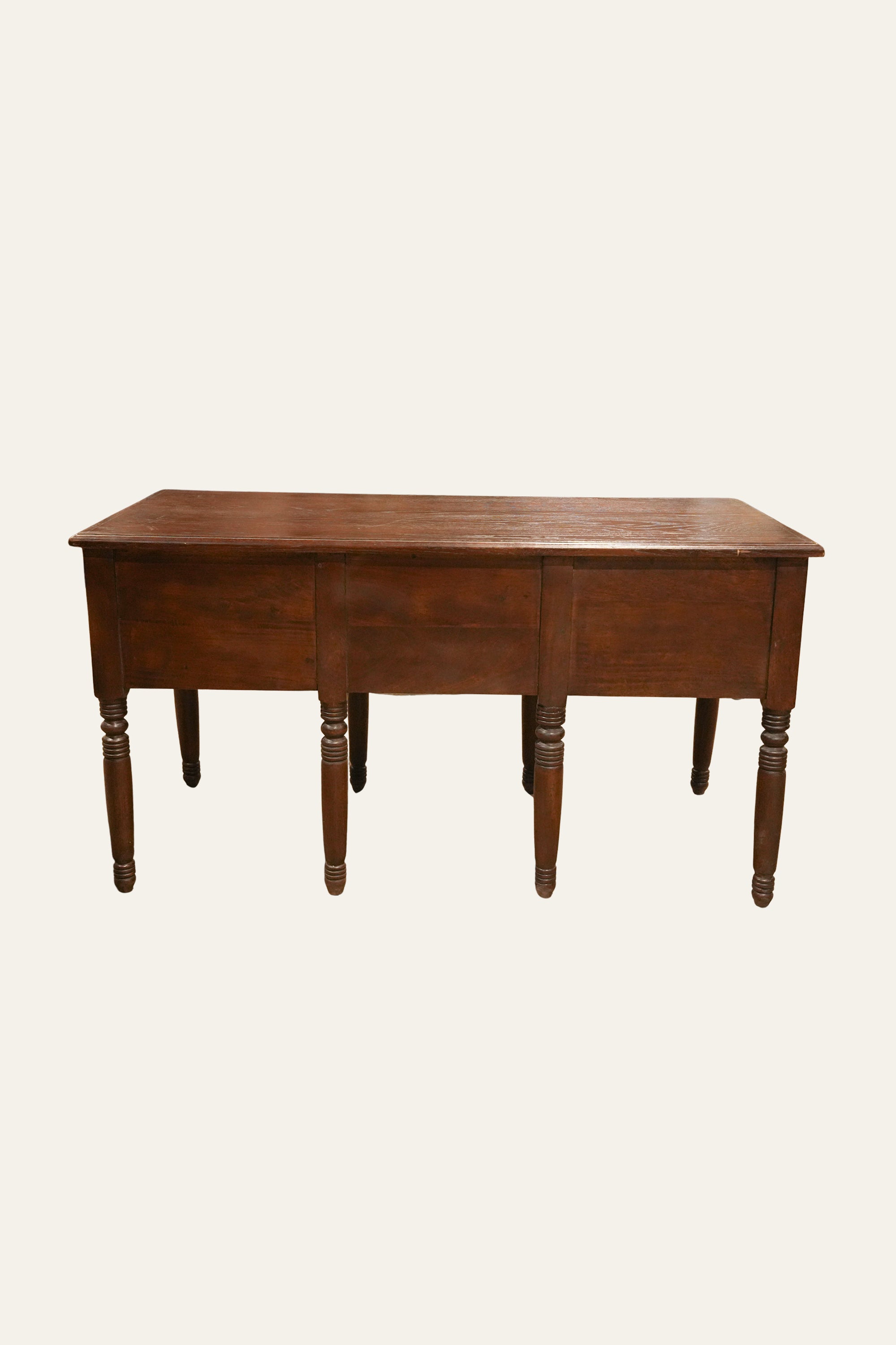 Dark Brown Wood Console Table with Storage