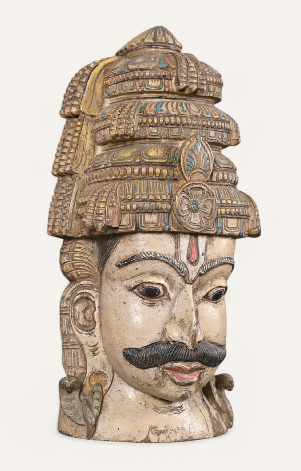 Guardian of Temples Hand-Carved Wooden Wall Mask
