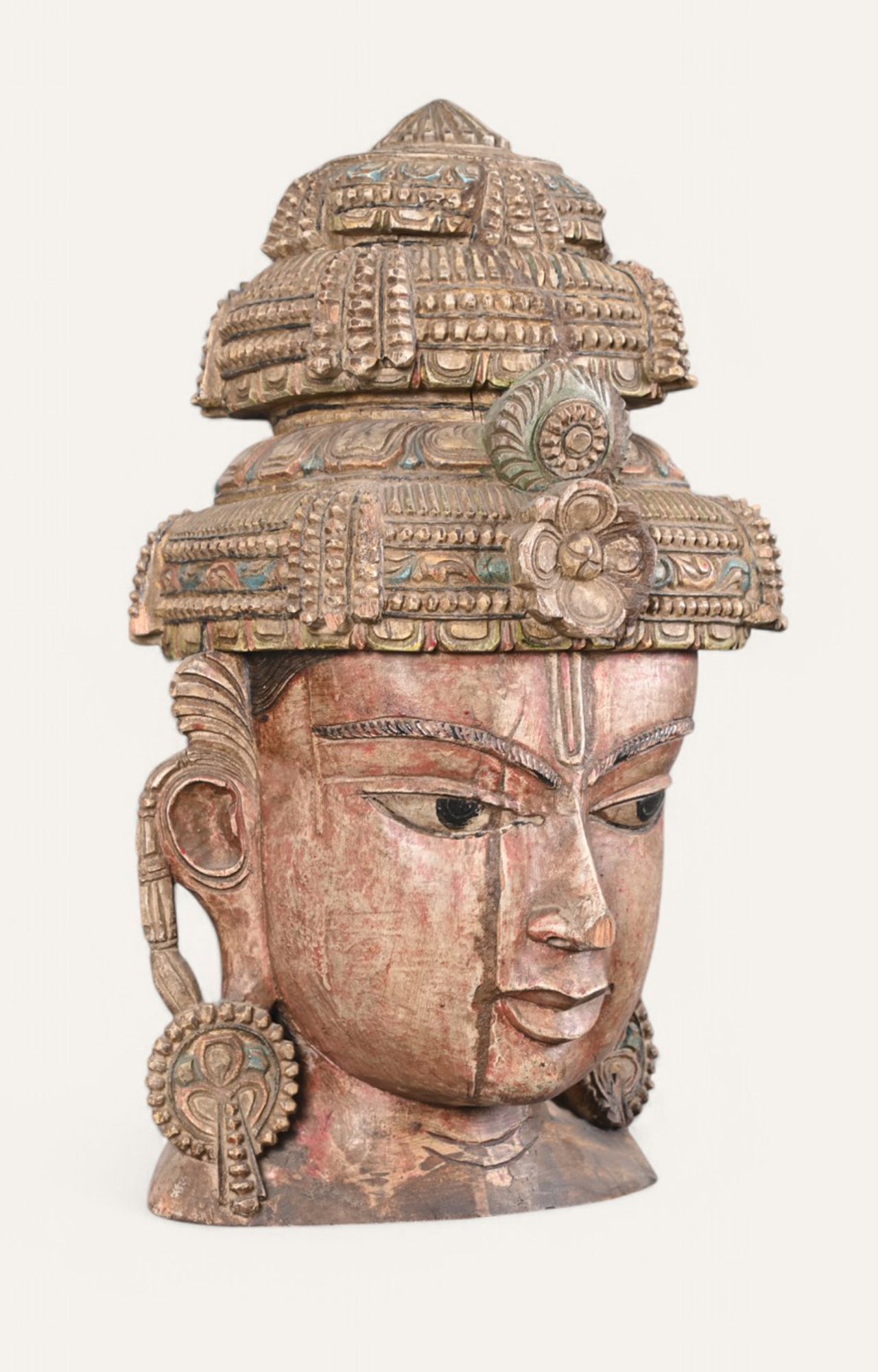Traditional Hand-Carved Wooden Wall Mask
