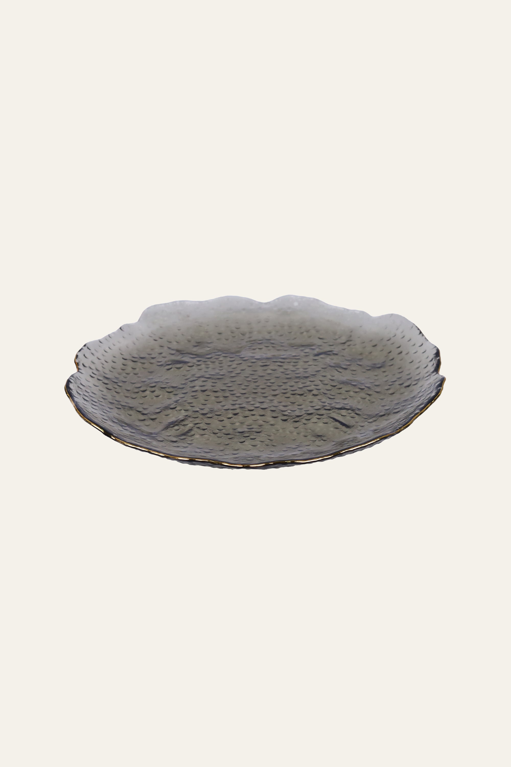 Hammered Grey Round Serving Plate