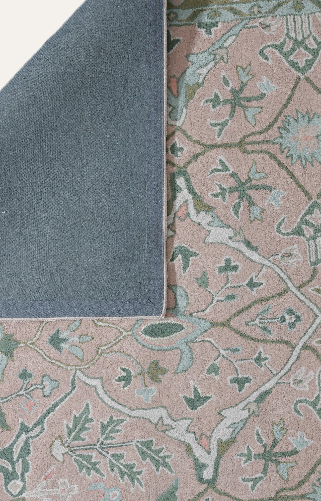 8 x 10 Ft Hand Tufted Peach Pink and Ivory Modern Colorful Oushak Carpet