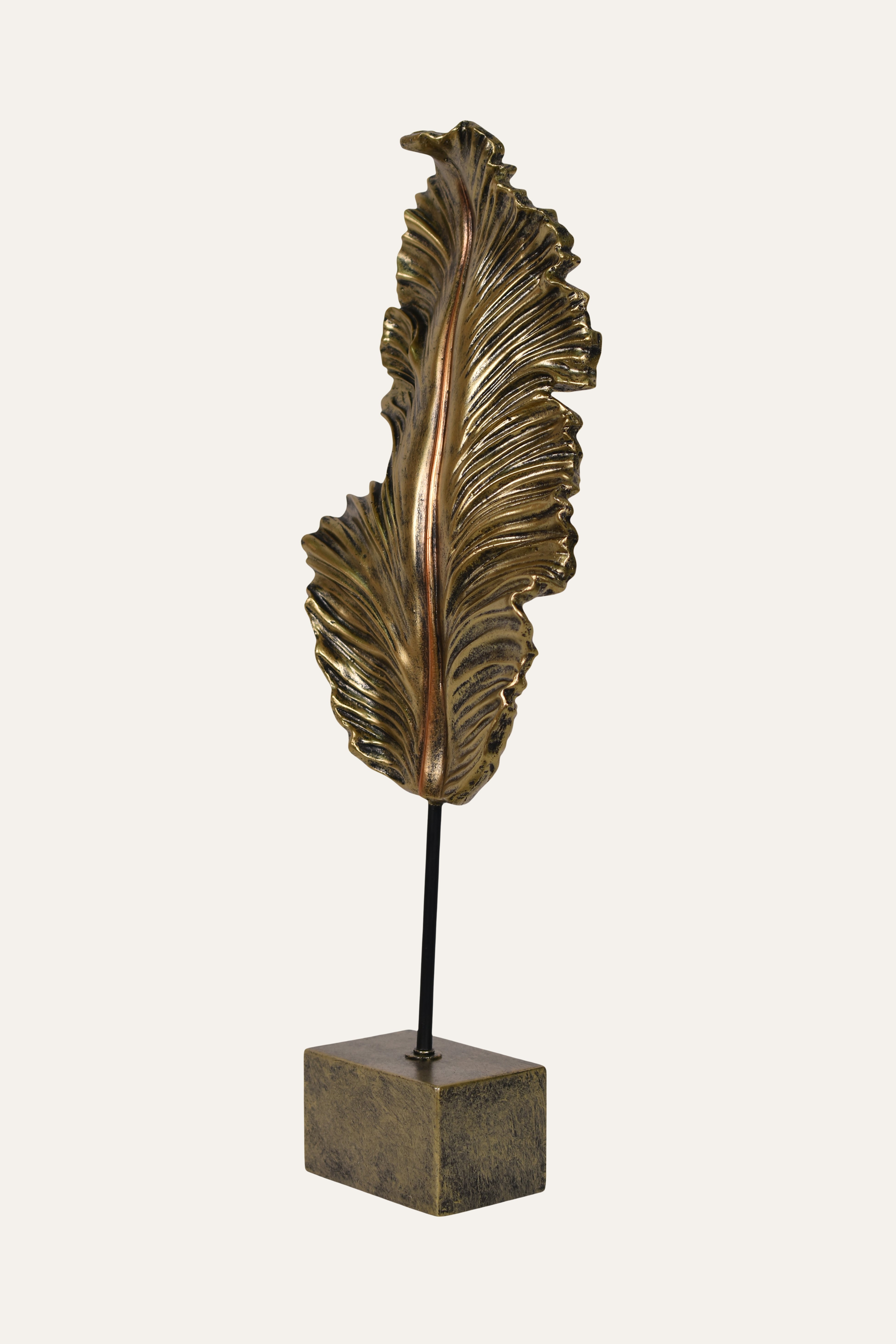Luxury Gold Resin Palm Leaf Sculpture
