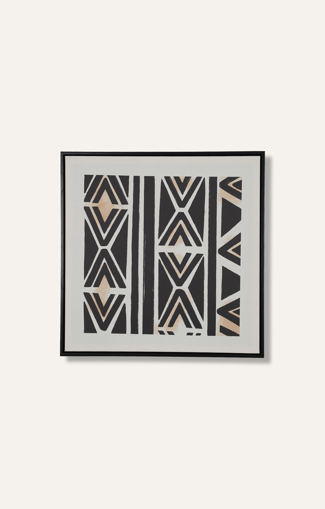Set of 4 Black Boho Canvas Print with Foil Embellishments Wall Art
