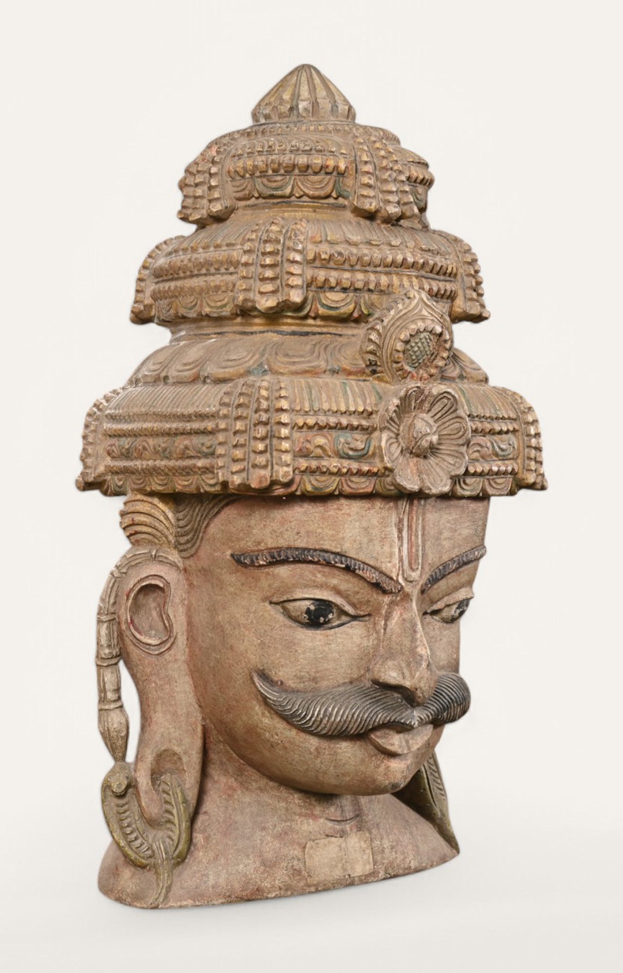 Guardian of Temples Hand-Carved Wooden Wall Mask