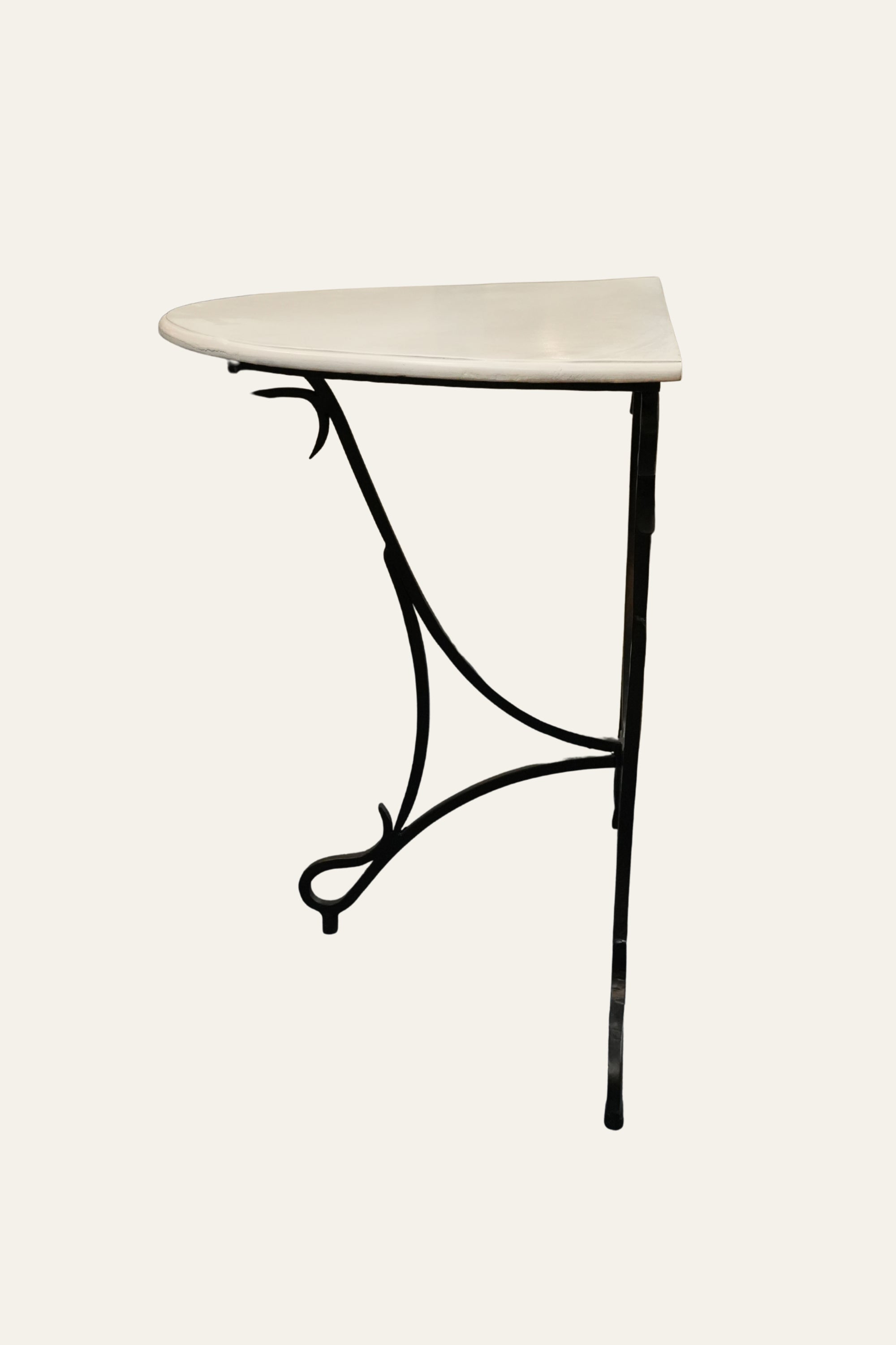 White Marble Half Moon Console Table