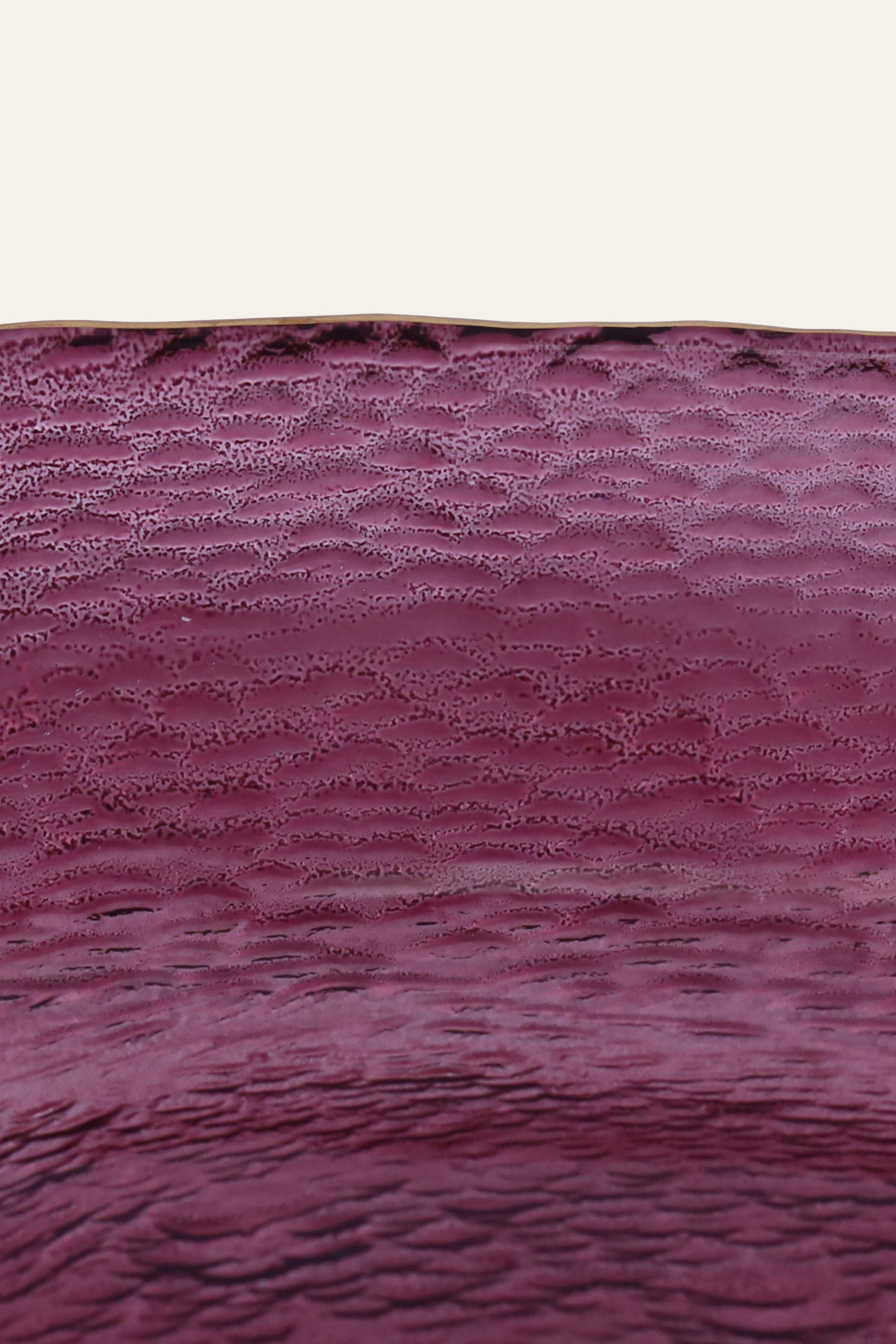 Textured Burgundy Glass Serving Dish