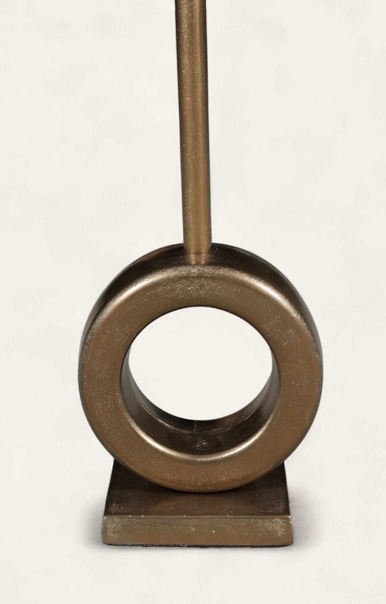 Modern Brass Pedestal Table with Open Ring Base