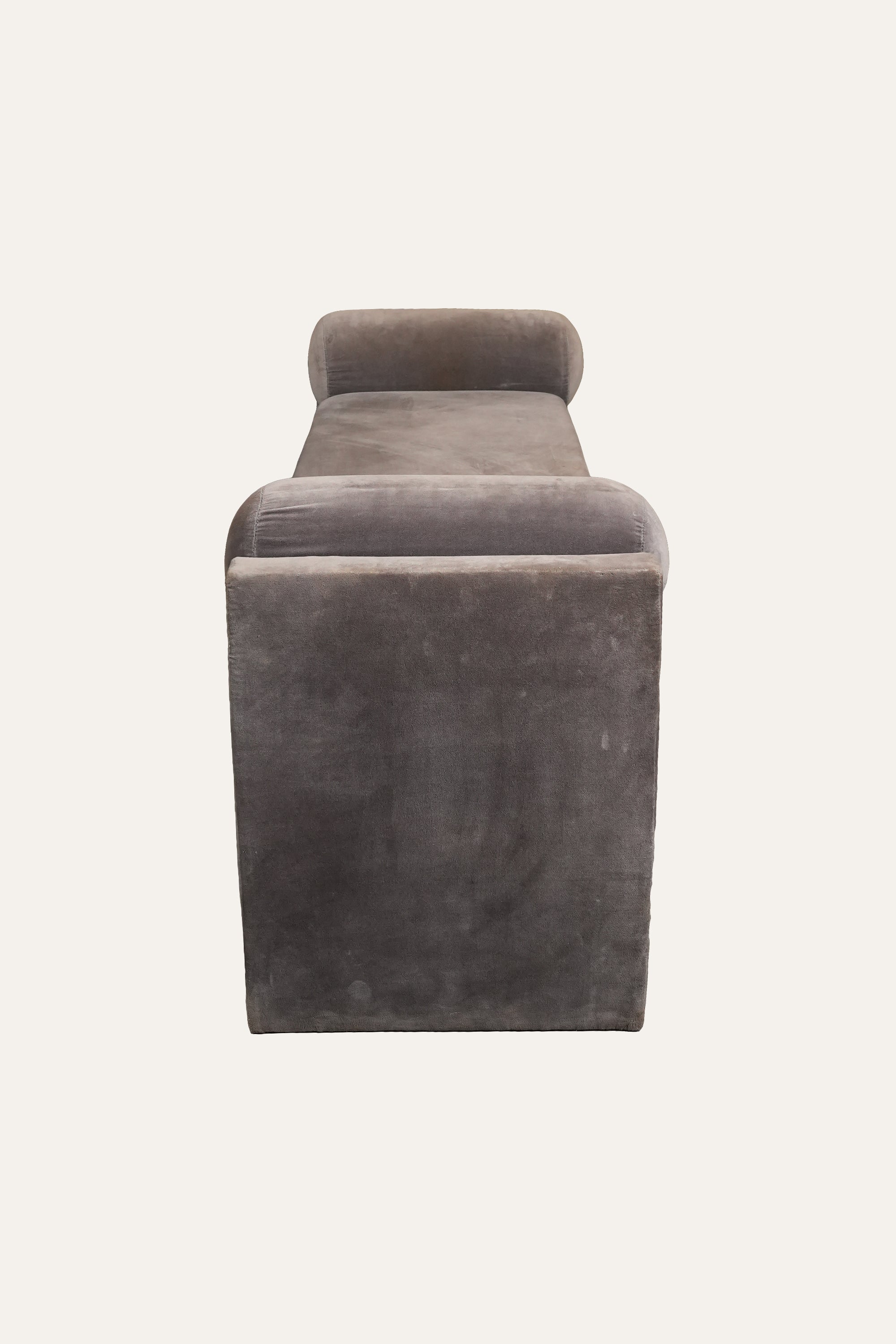 Modern Black Solid Wood Bench with Bolster Cushions