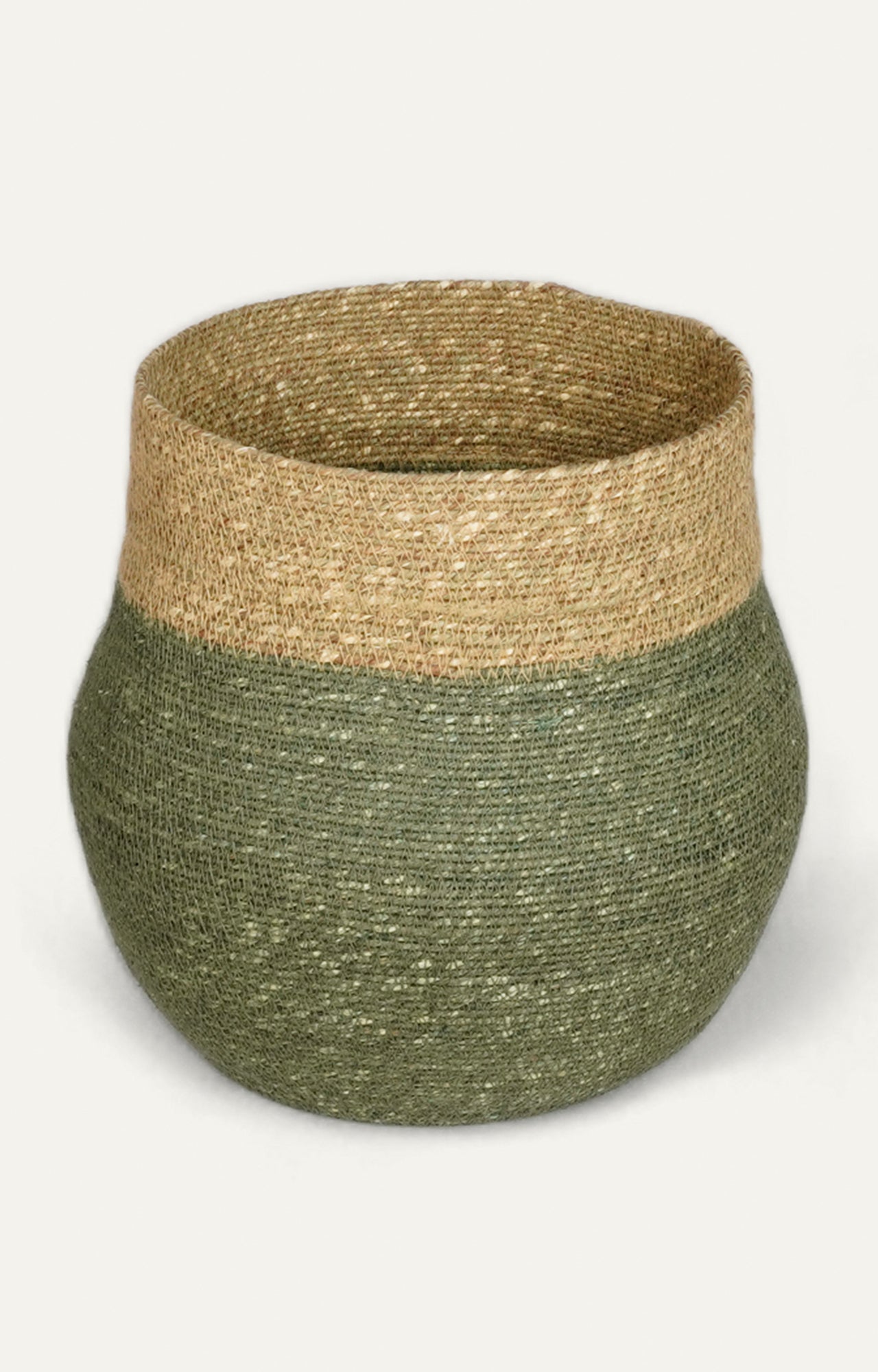 Wide Seagrass Basket with Teal Border