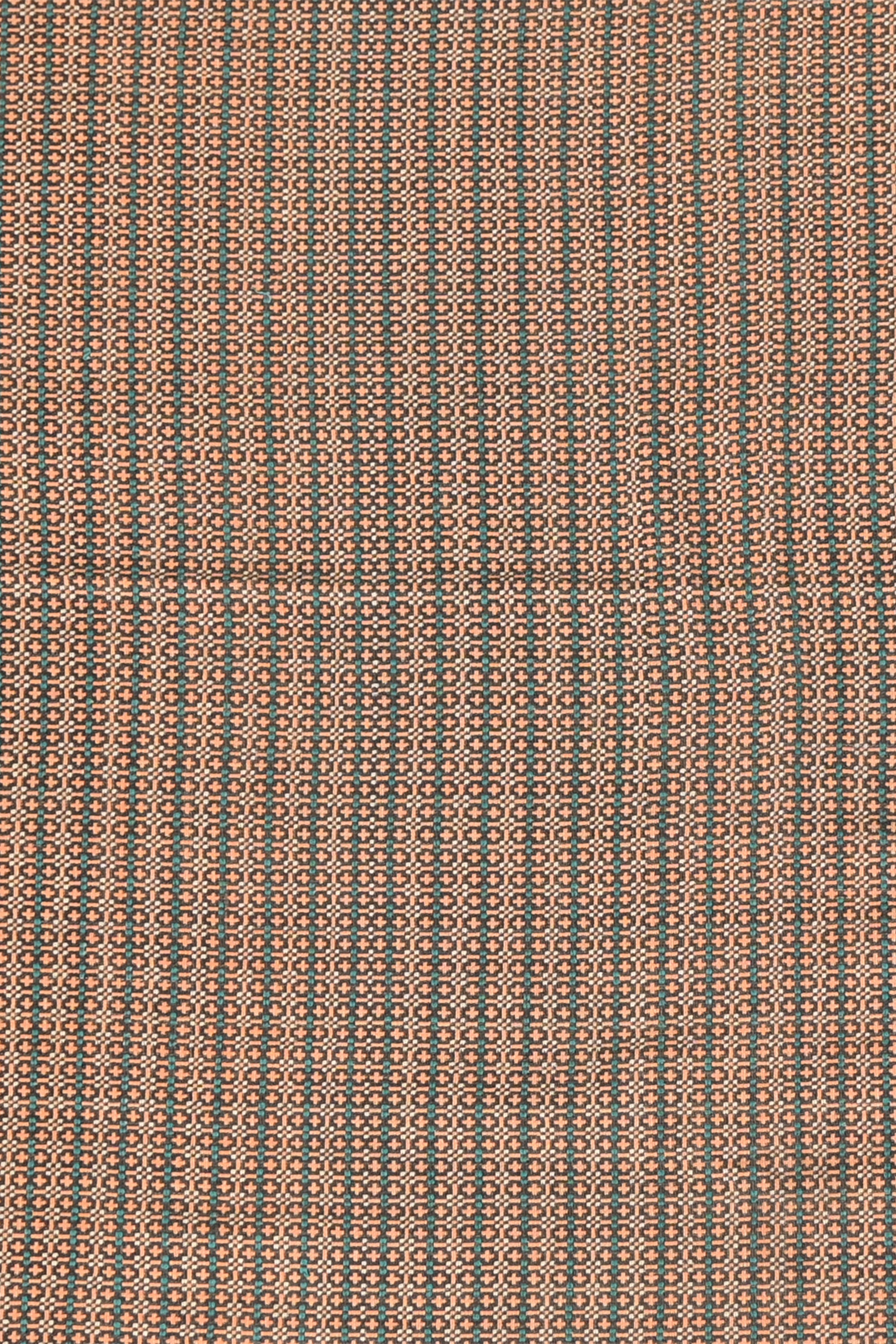Rust Grid Reversible Punjabi Khes Antique Indian Wall Tapestry