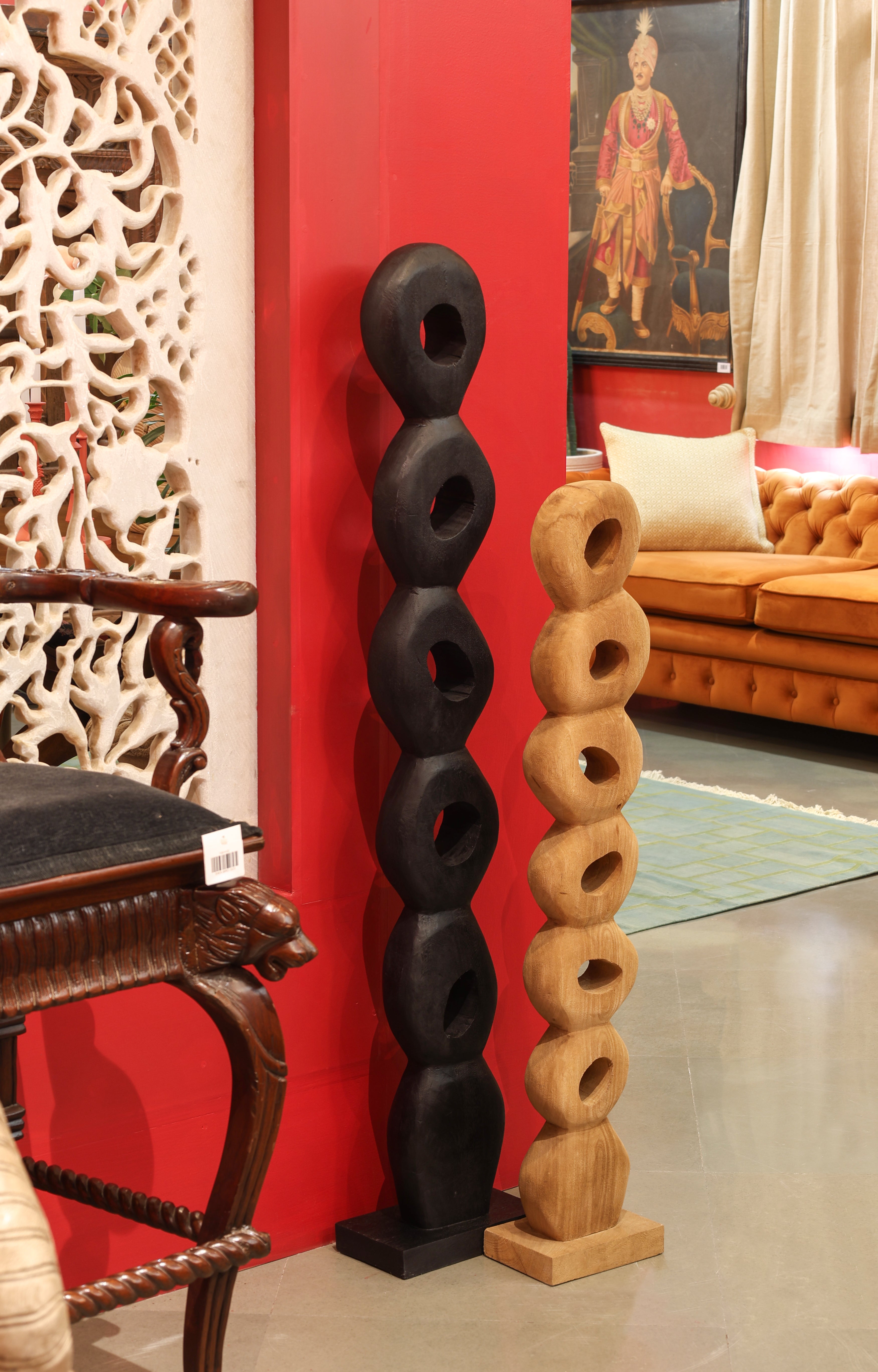 The Eternal Hoop – Black Mango Wood Modern Sculpture