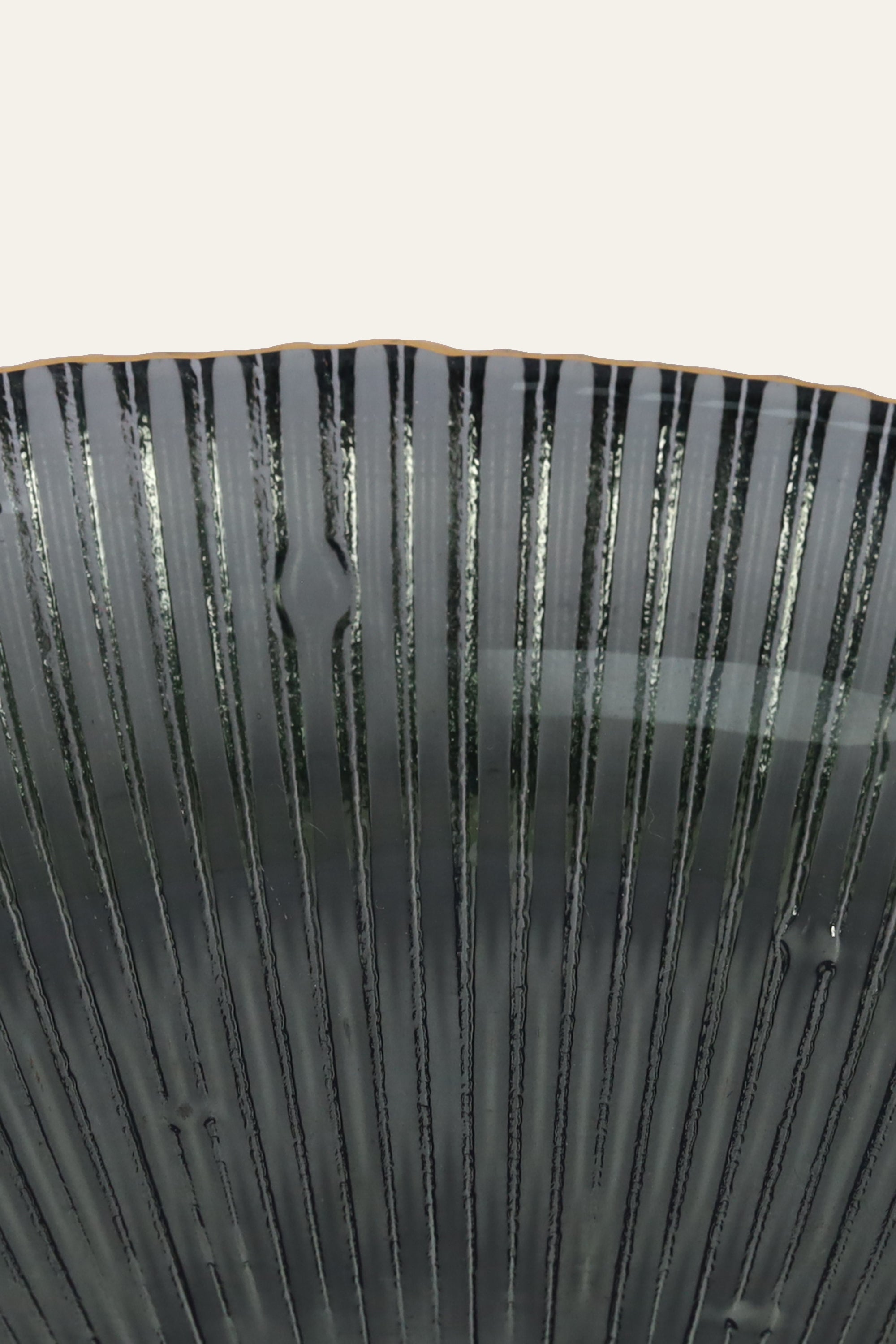 Smokey Grey Sunburst Ribbed Glass Dinner Plate