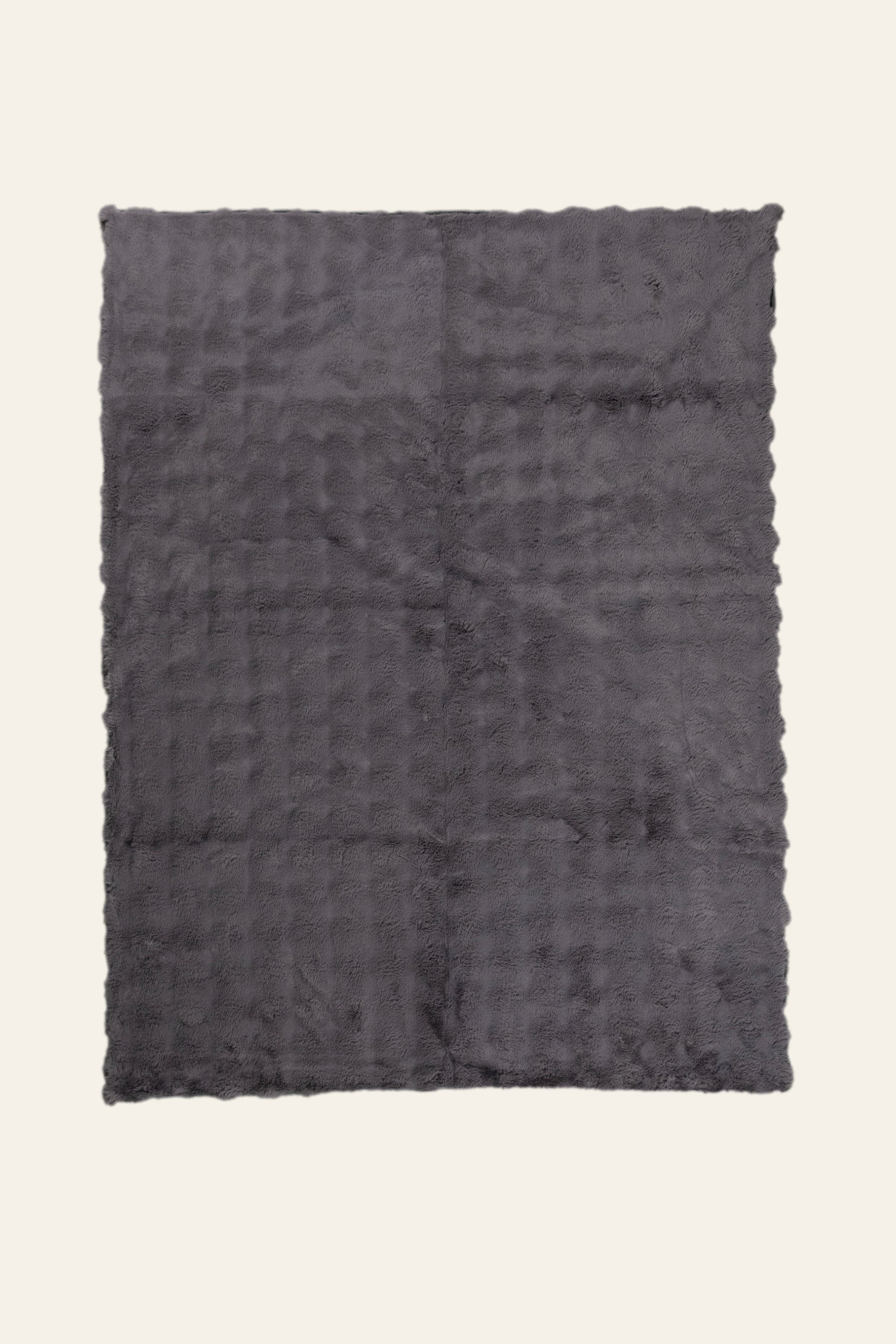 Charcoal Grey Fur Throw for Sofa & Bedroom