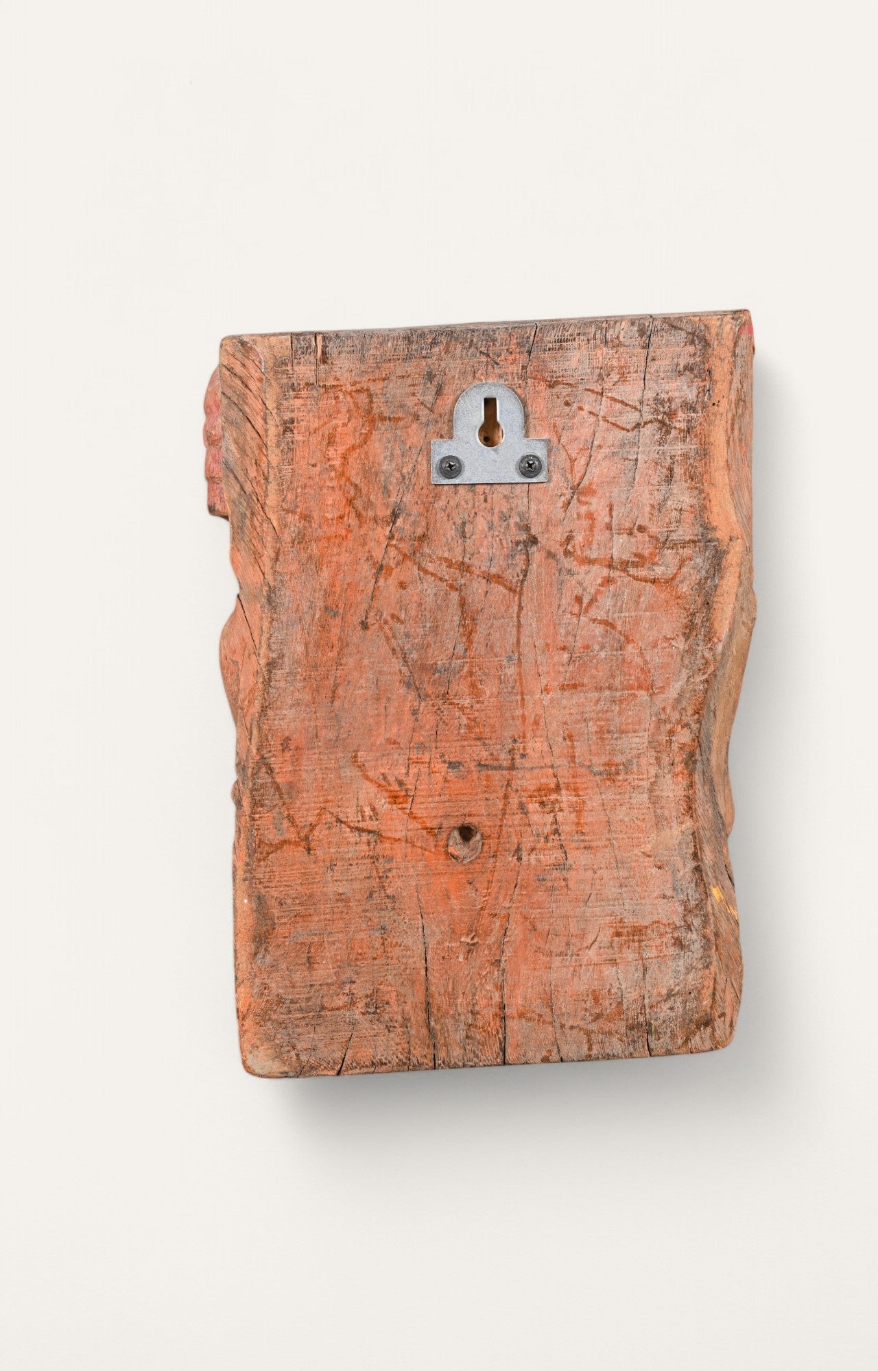 Warrior Head Hand-Carved Wooden Sculpture