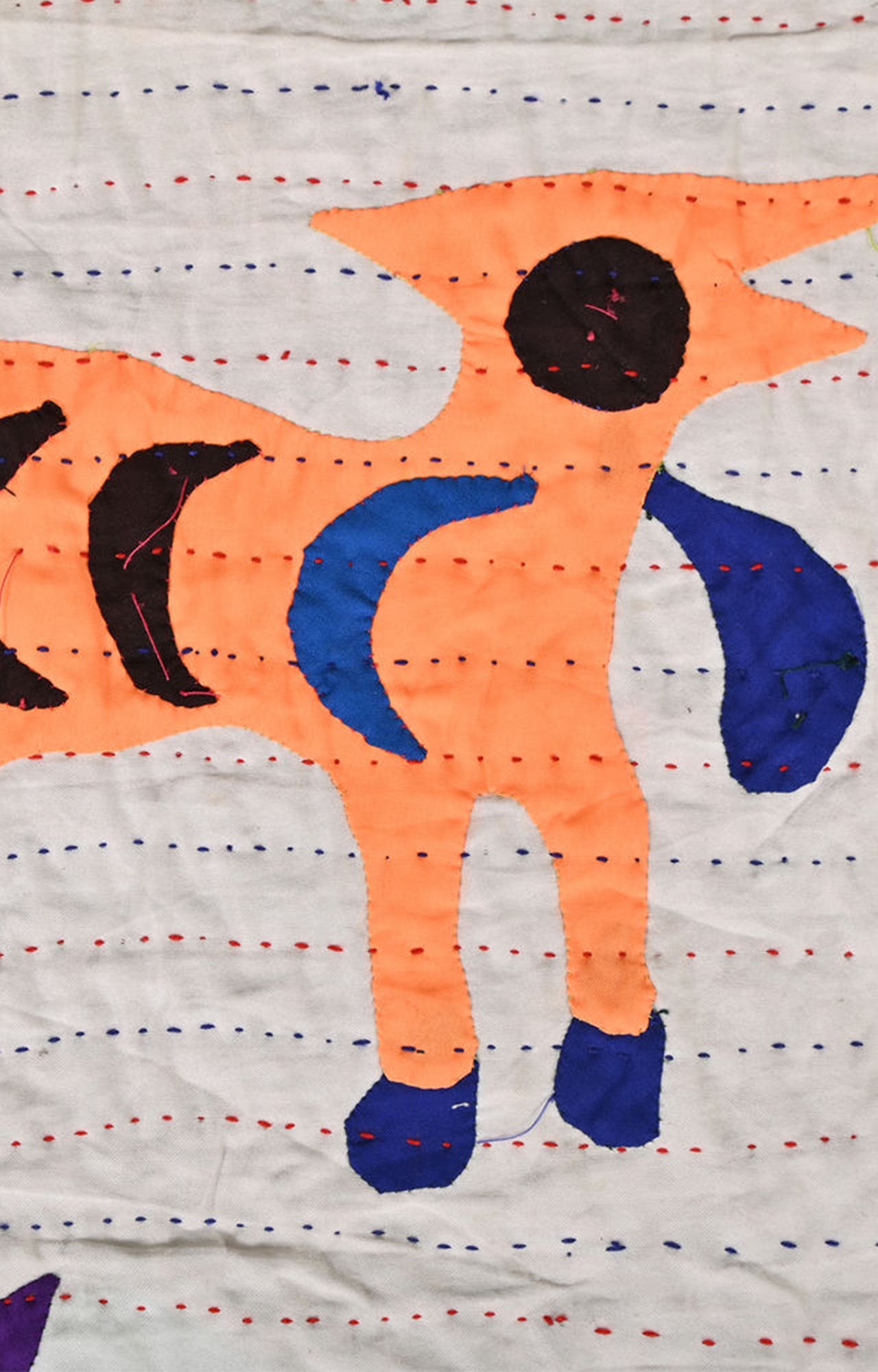 Nature's Symphony: Cotton Textile Wall Tapestry with Animal Figures and Floral Motifs