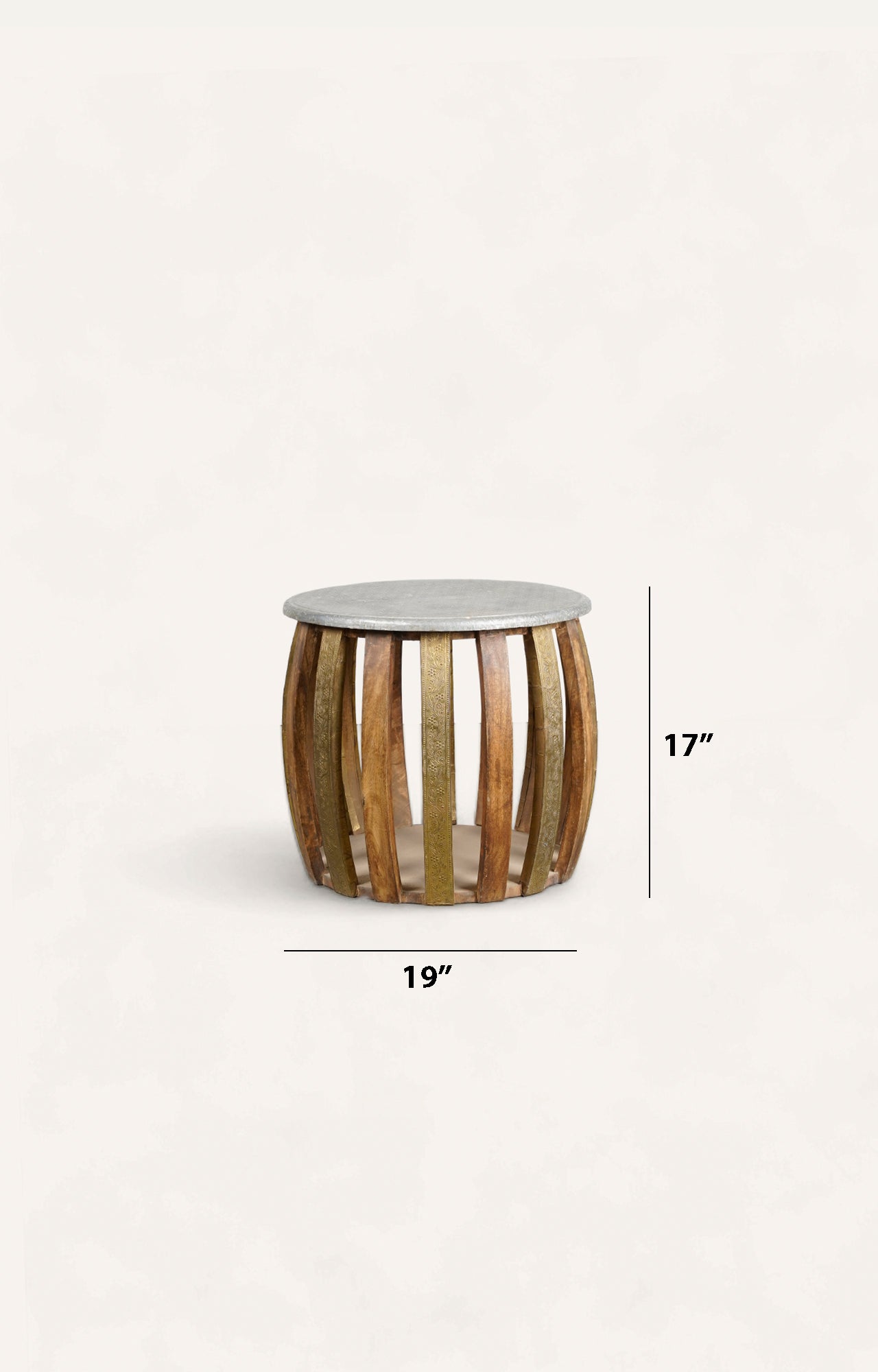 Floral Barrel Side Table