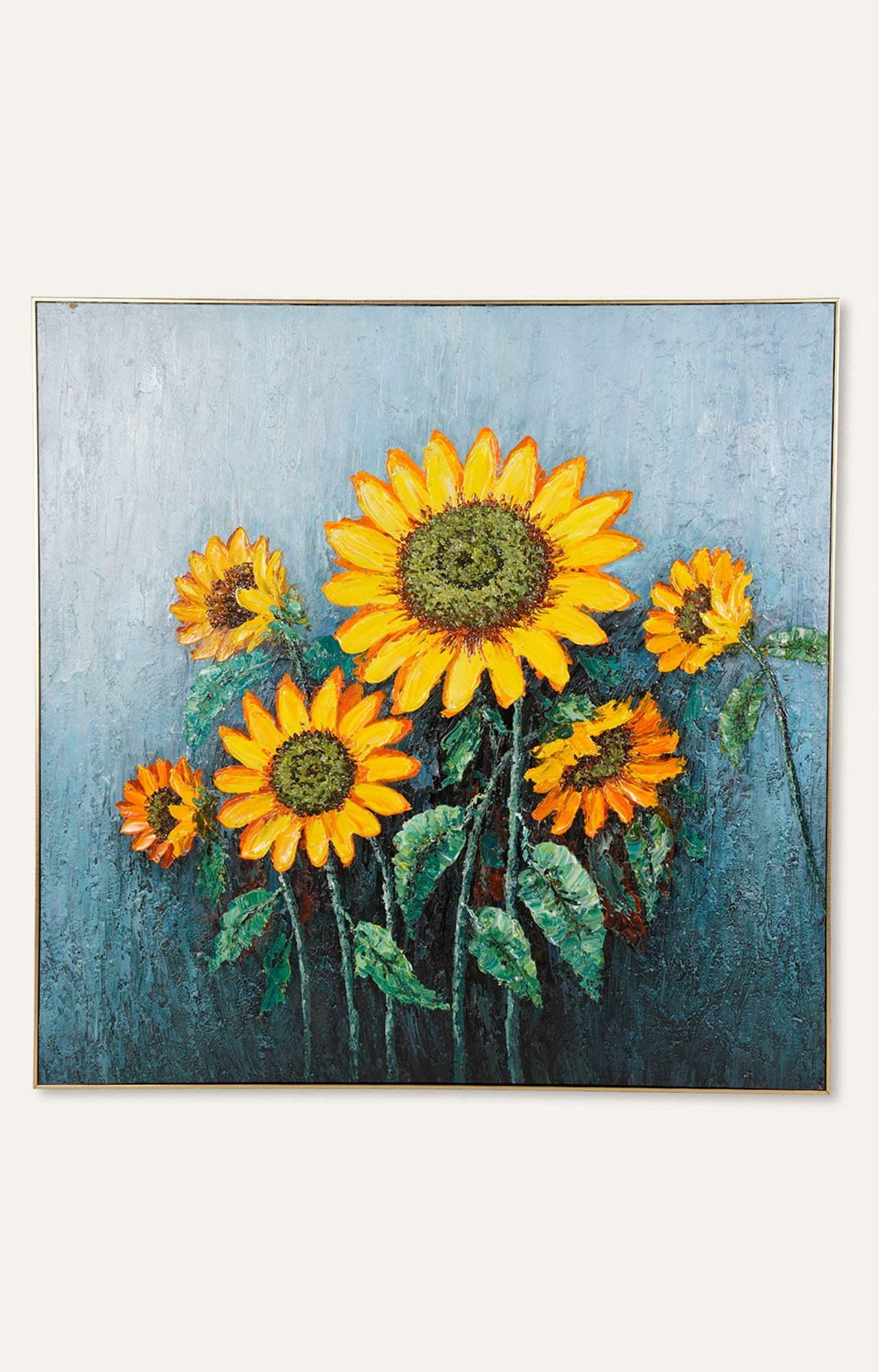 Golden Bloom - Embossed Oil Painting