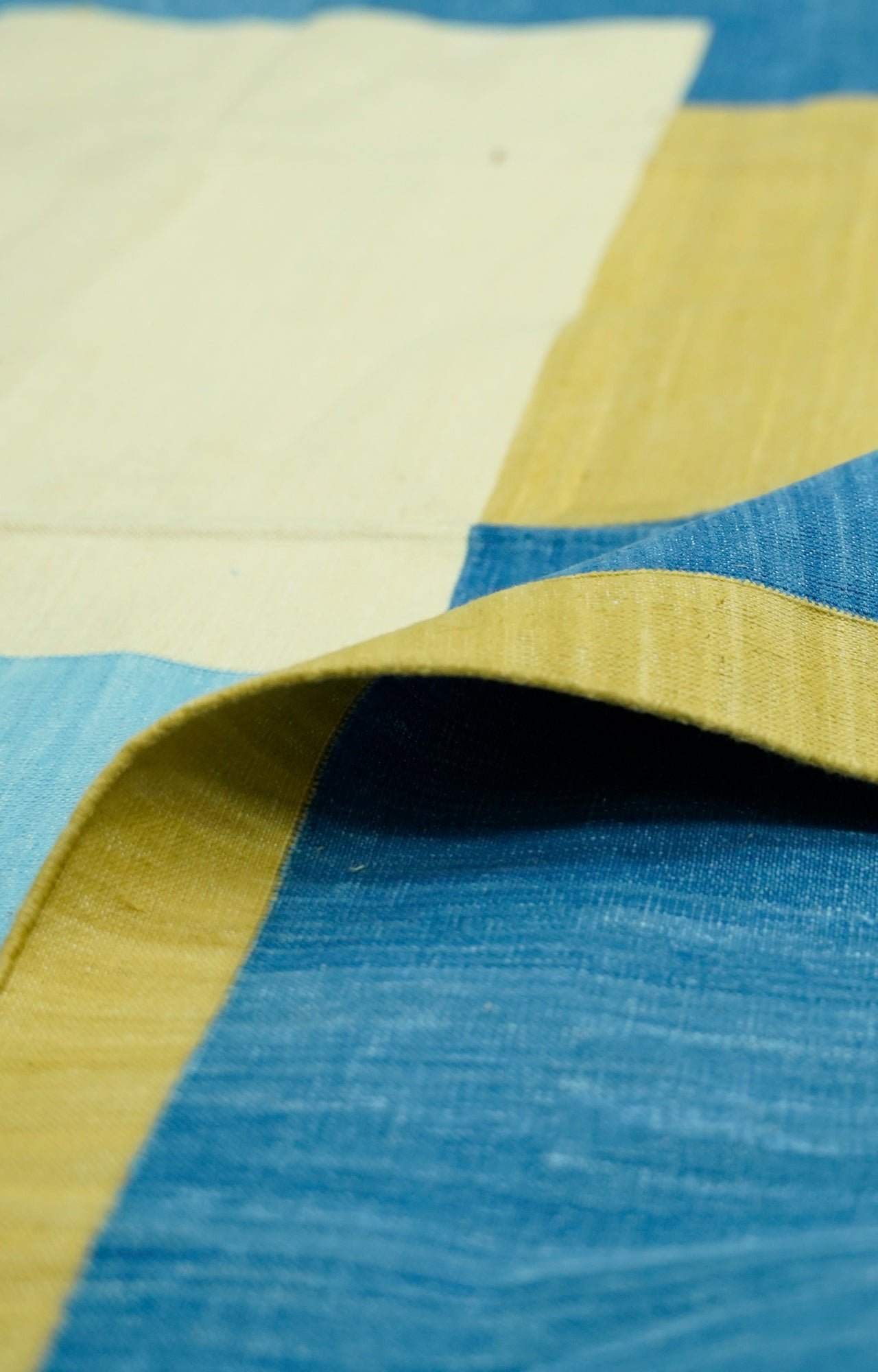 Blue and Mustard Art Rug