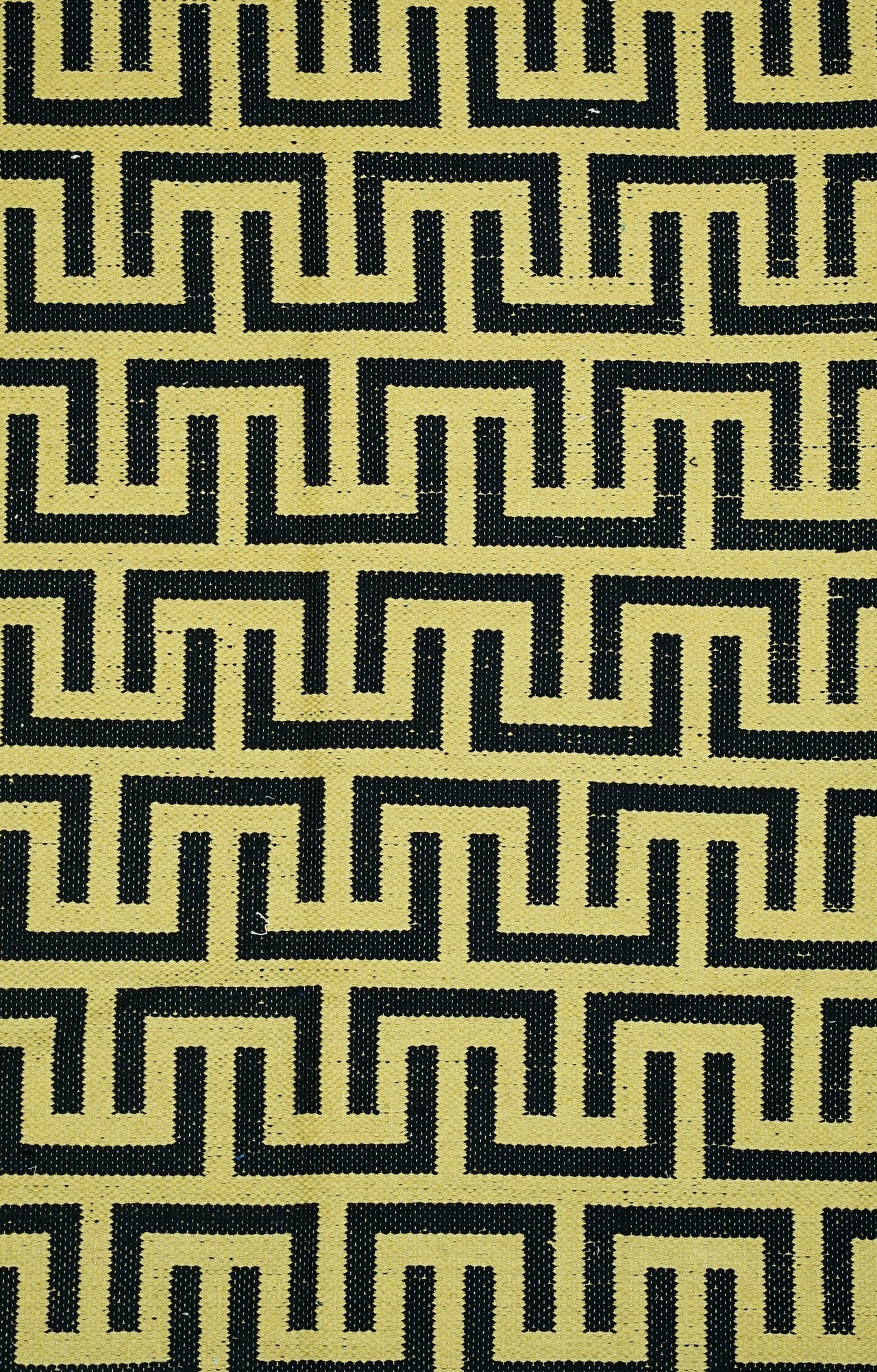 Patterned fabric with black and green design