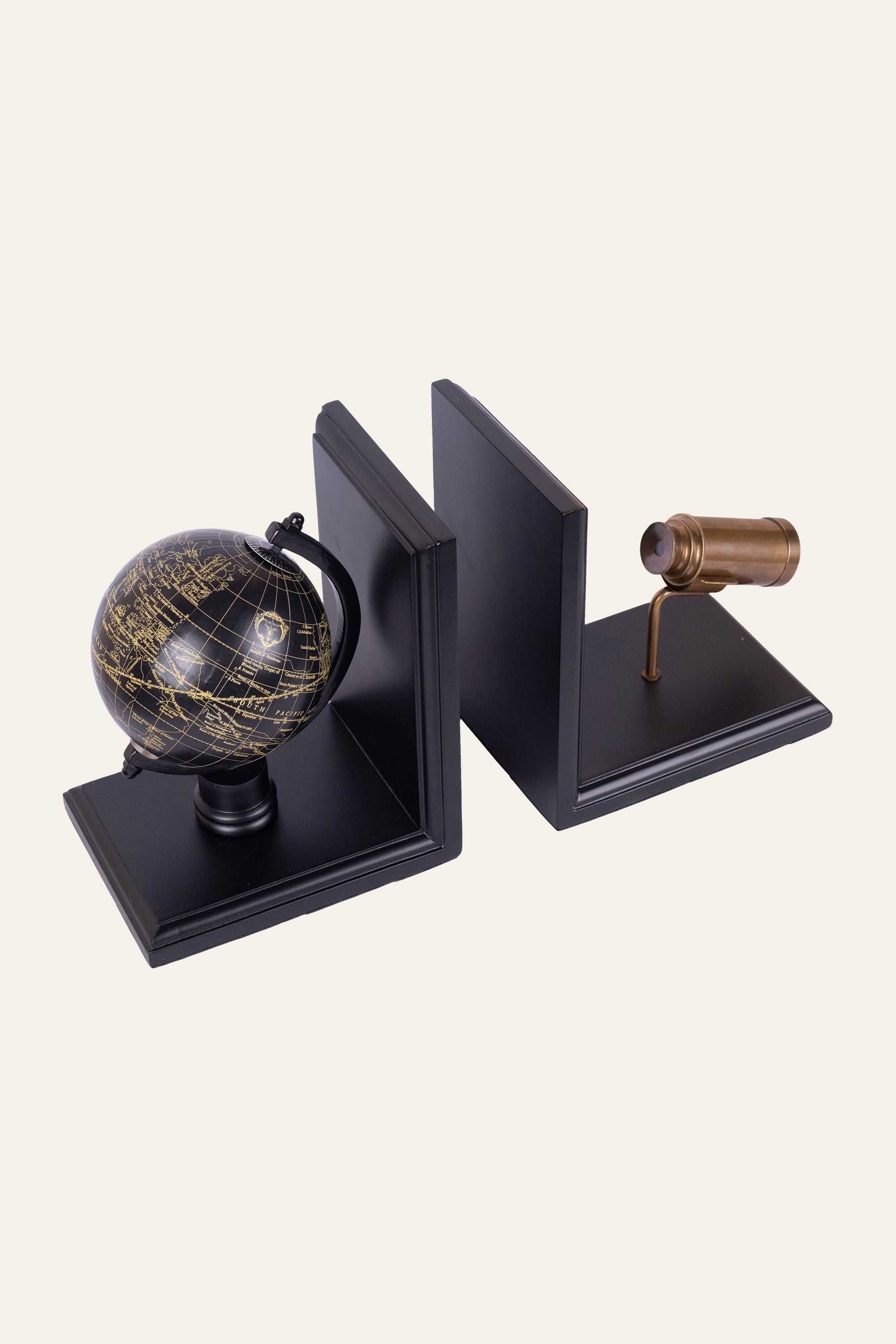 Telescope and World Globe Bookends Set of 2