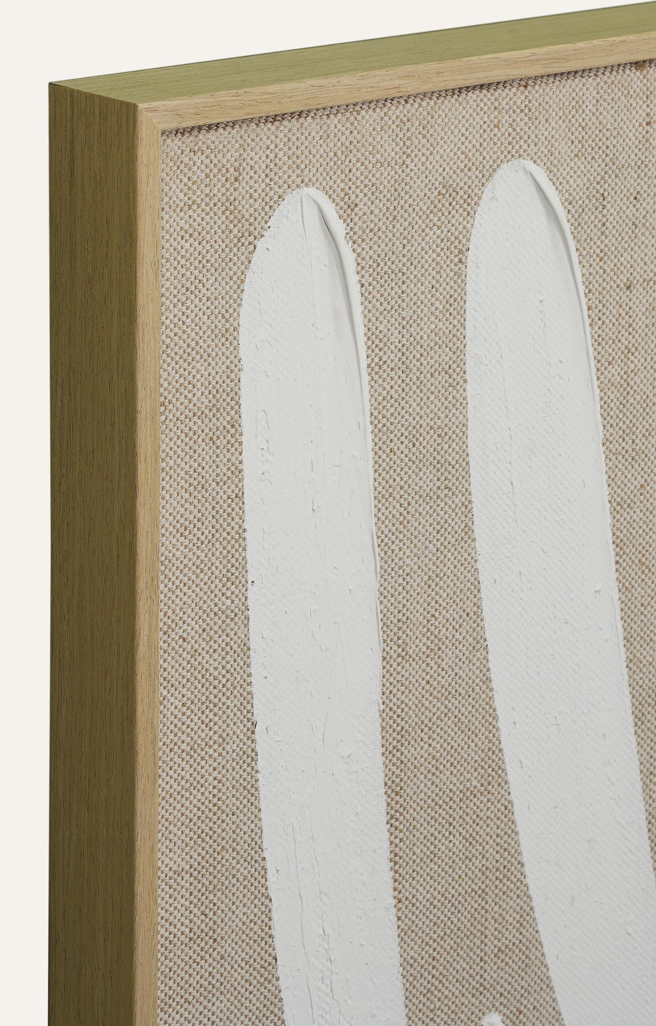 White and Brown Hand-painted Canvas Art Set of 2