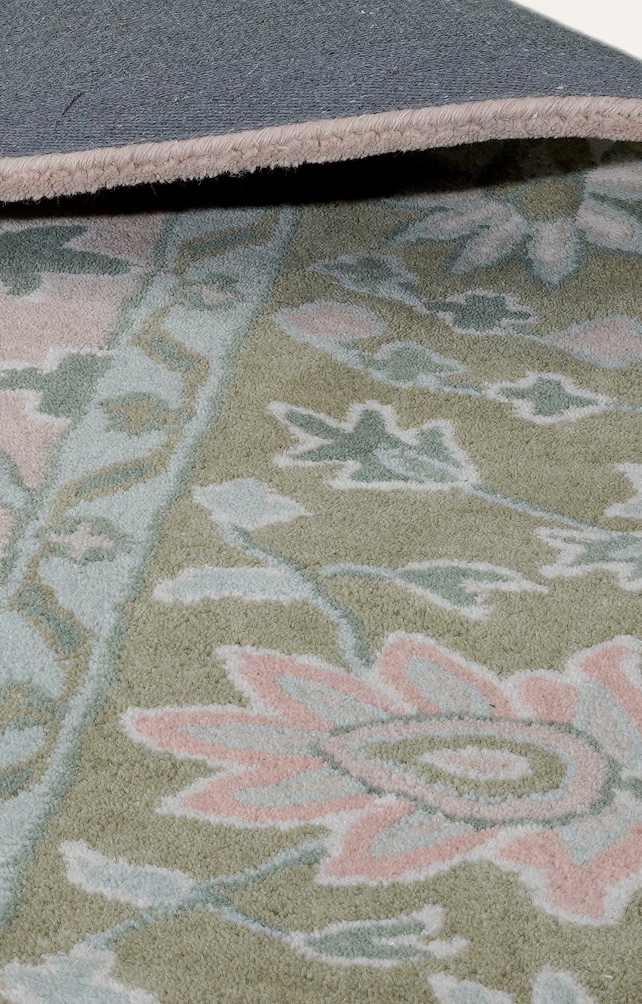 8 x 10 Ft Hand Tufted Peach Pink and Ivory Modern Colorful Oushak Carpet