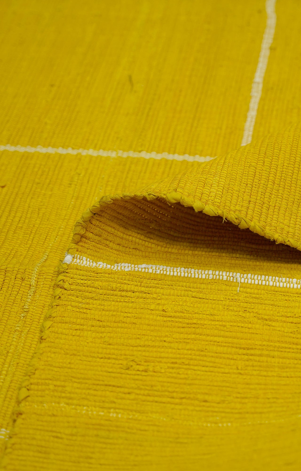 Musturd Cotton Rug with Tassels