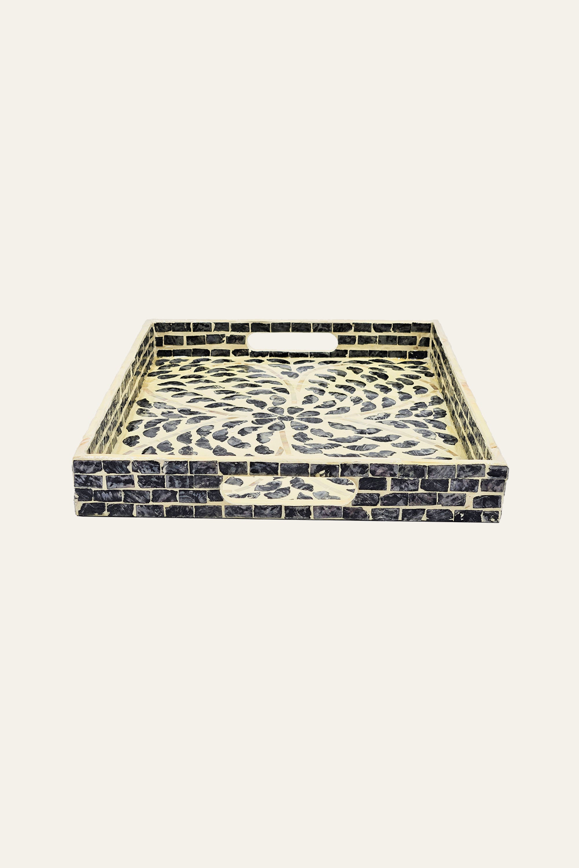Rectangular Mother of Pearl Inlay Serving Tray