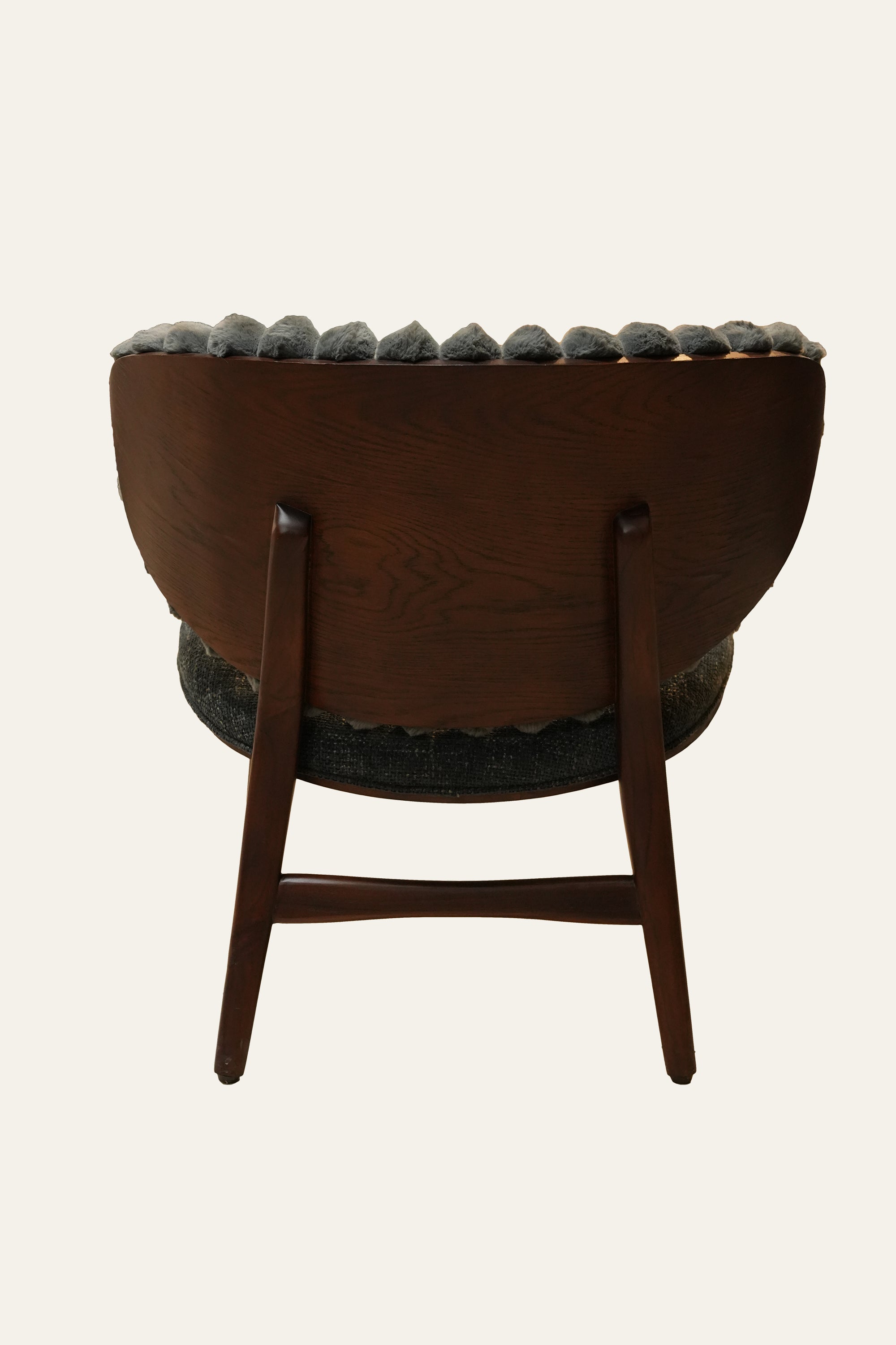 Grey Channel Tufted Accent Chair