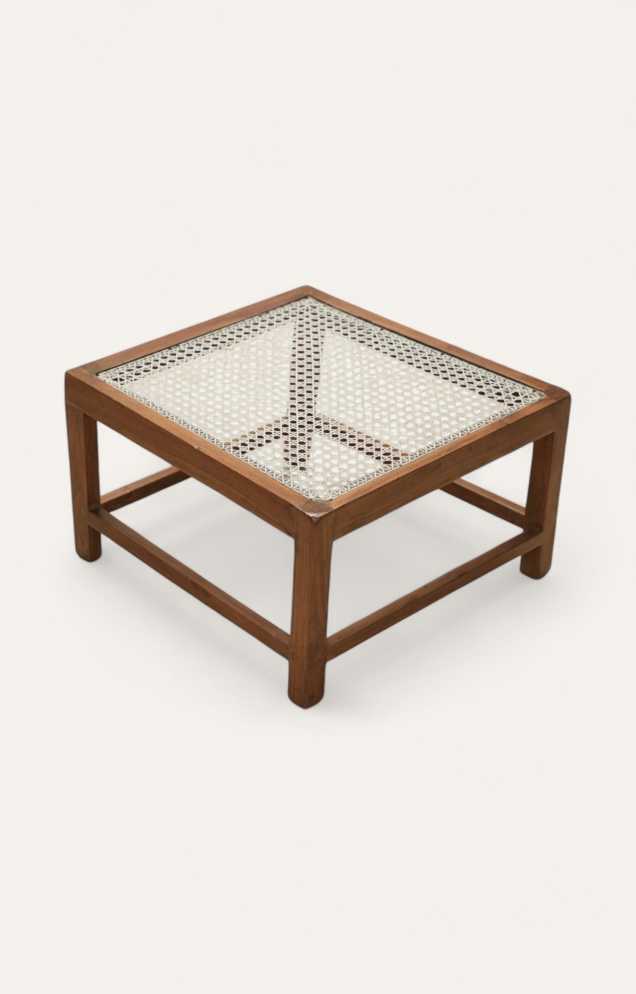 Colonial Wooden Coffee Table with Cane Top