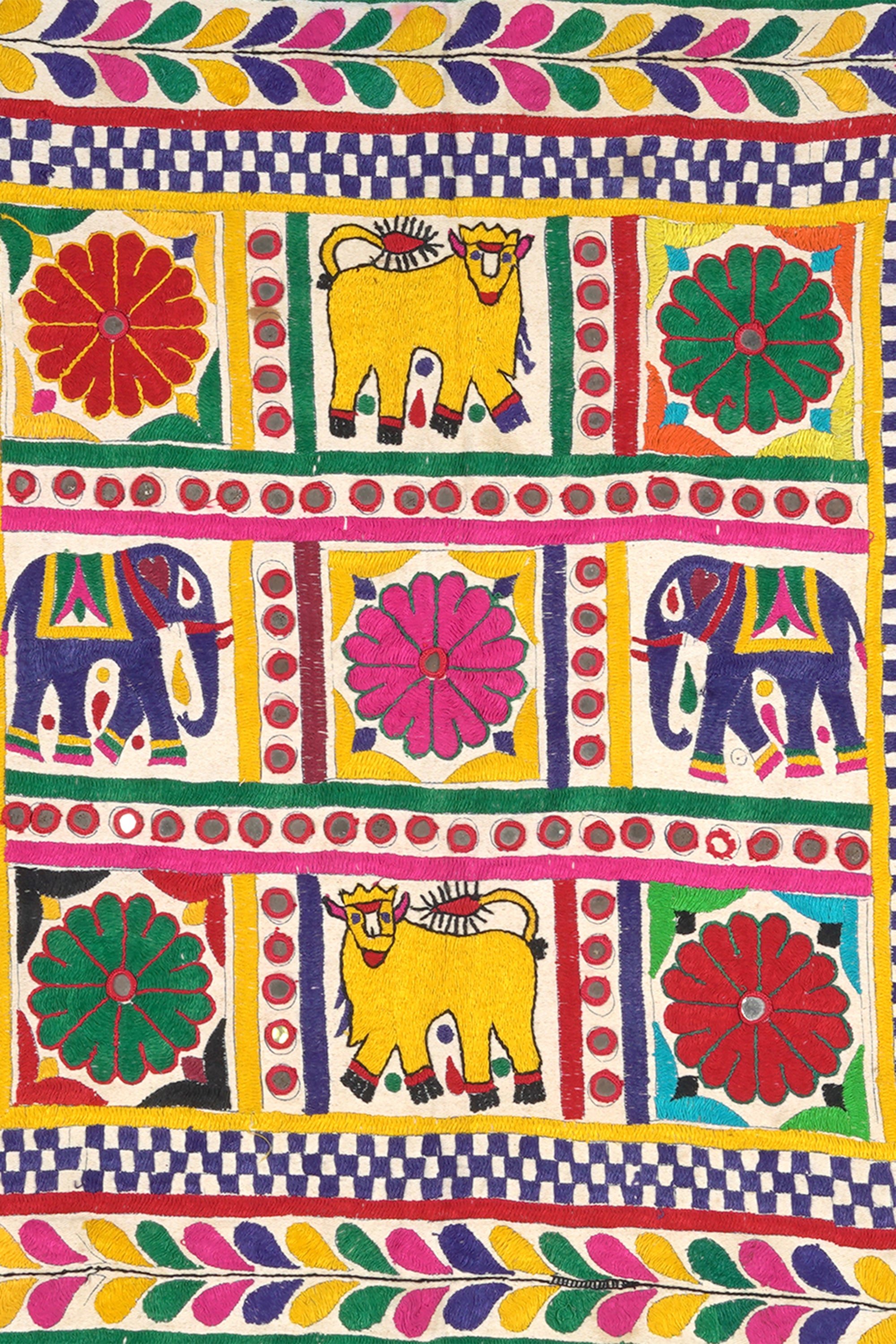 Elephant Patchwork Gujarati Embroidery Wall Decor