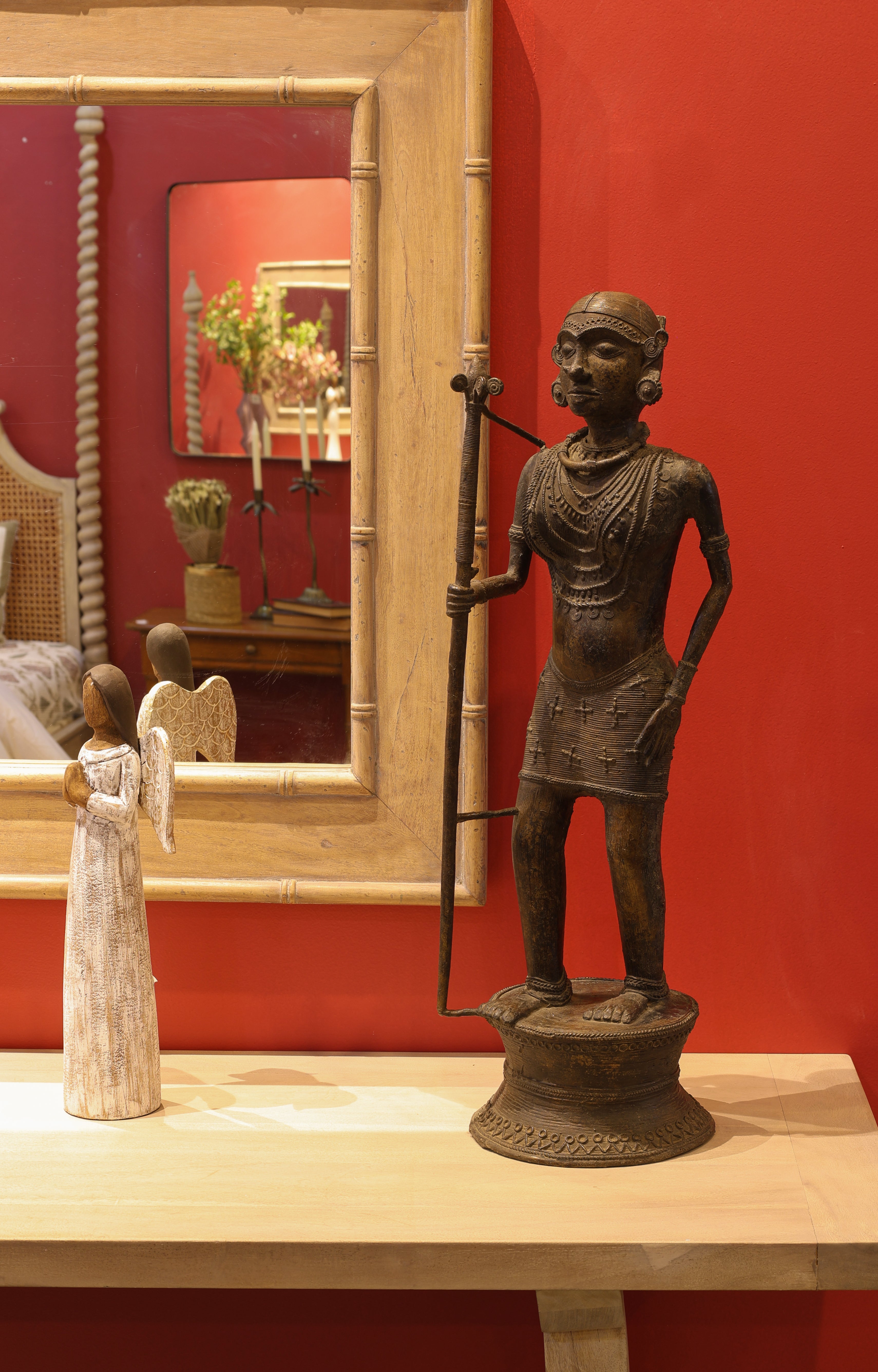 Handmade Dhokra Trible Man Brass Sculpture for Home Decor