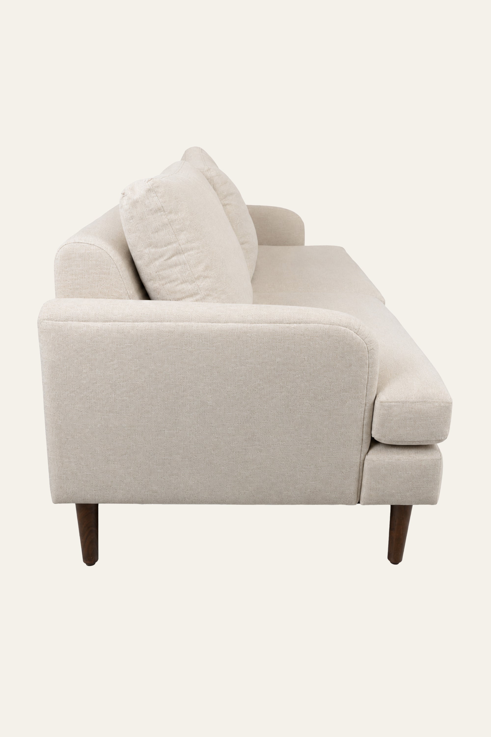 Light Grey 2-Seater Upholstered Sofa with Angled Legs