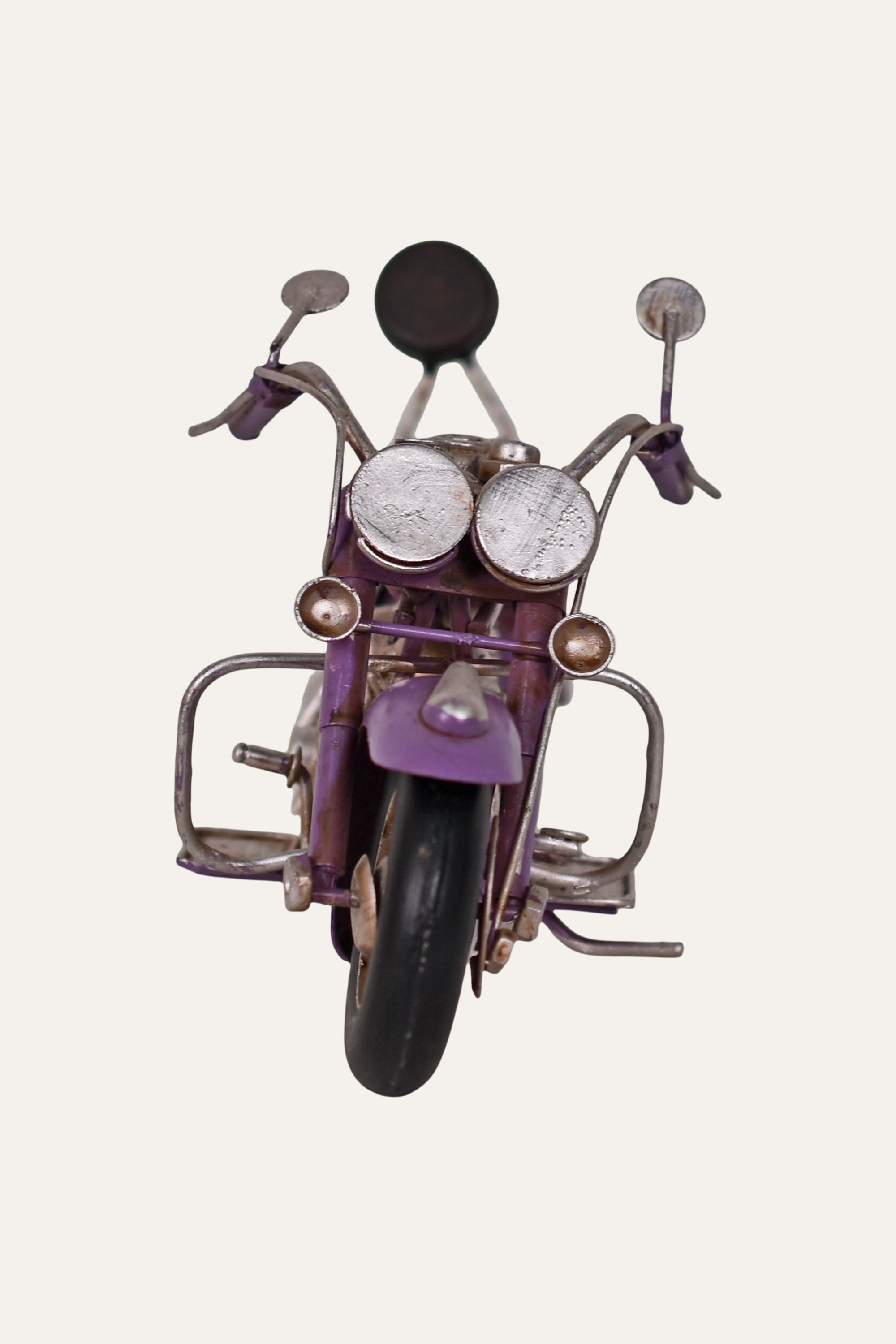 Retro Purple Touring Motorcycle Metal Décor