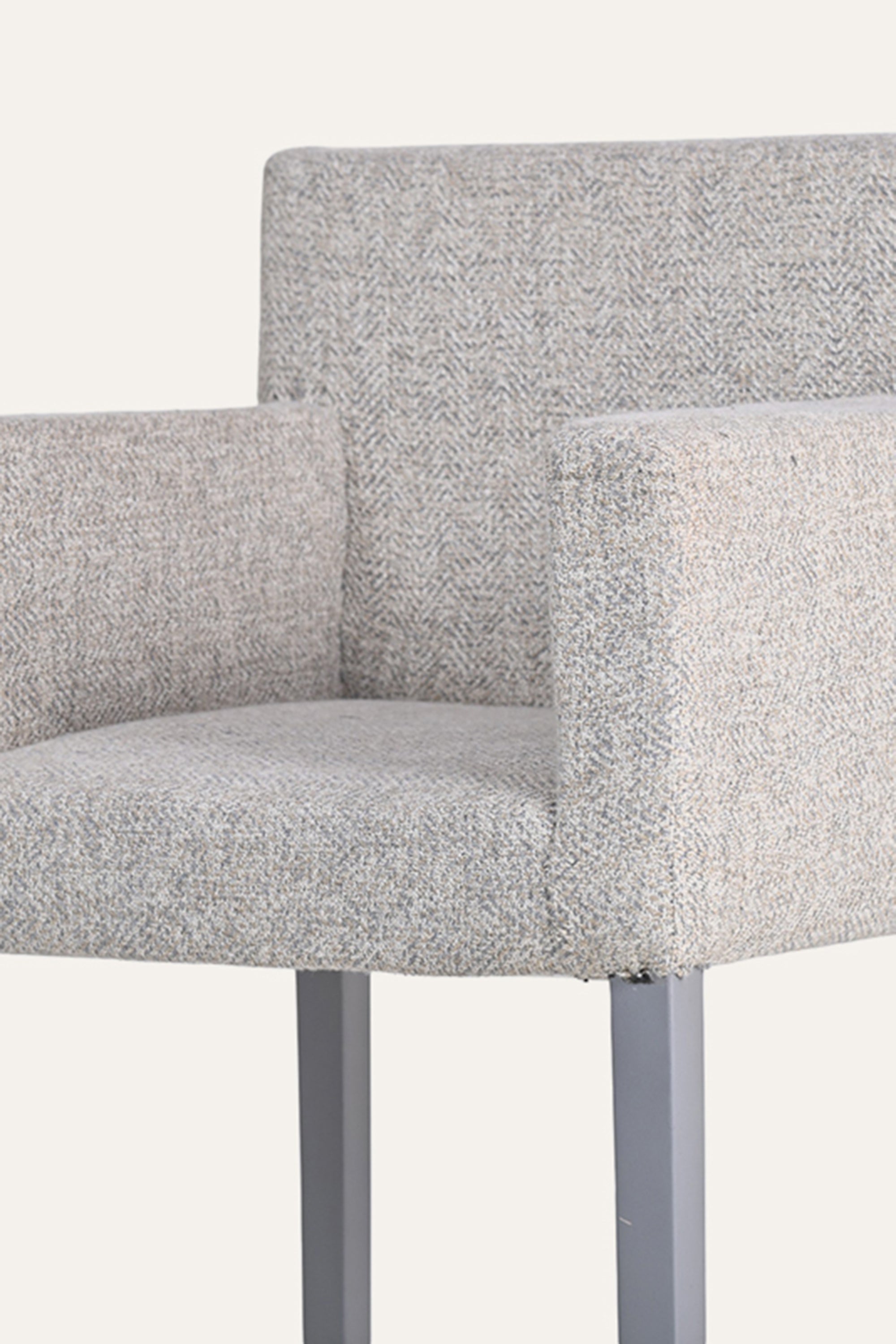 Grey Upholstered Wood Counter Chair for Kitchens