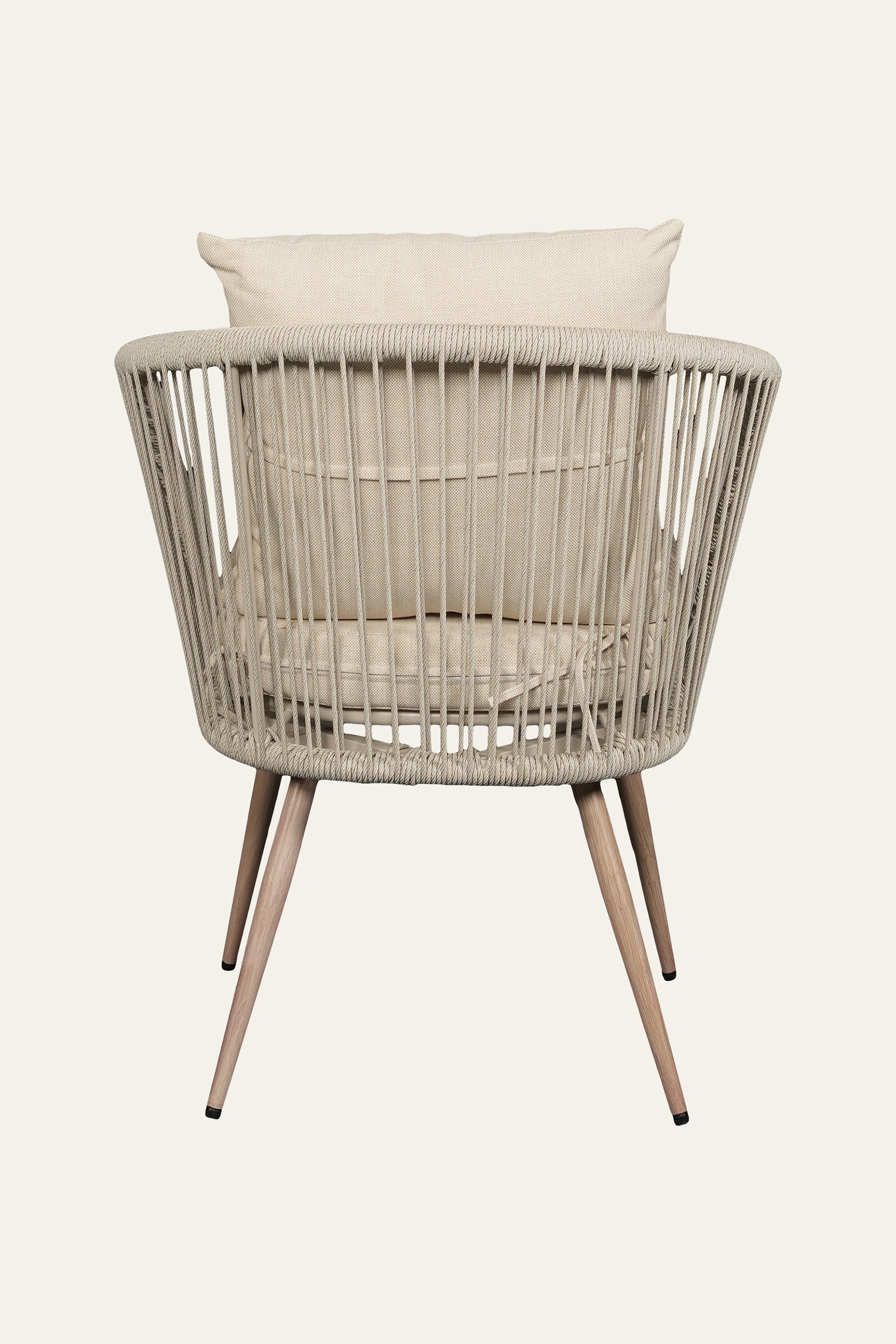 Nylon Ropes Backrest Outdoor Metal ArmChair for Patio