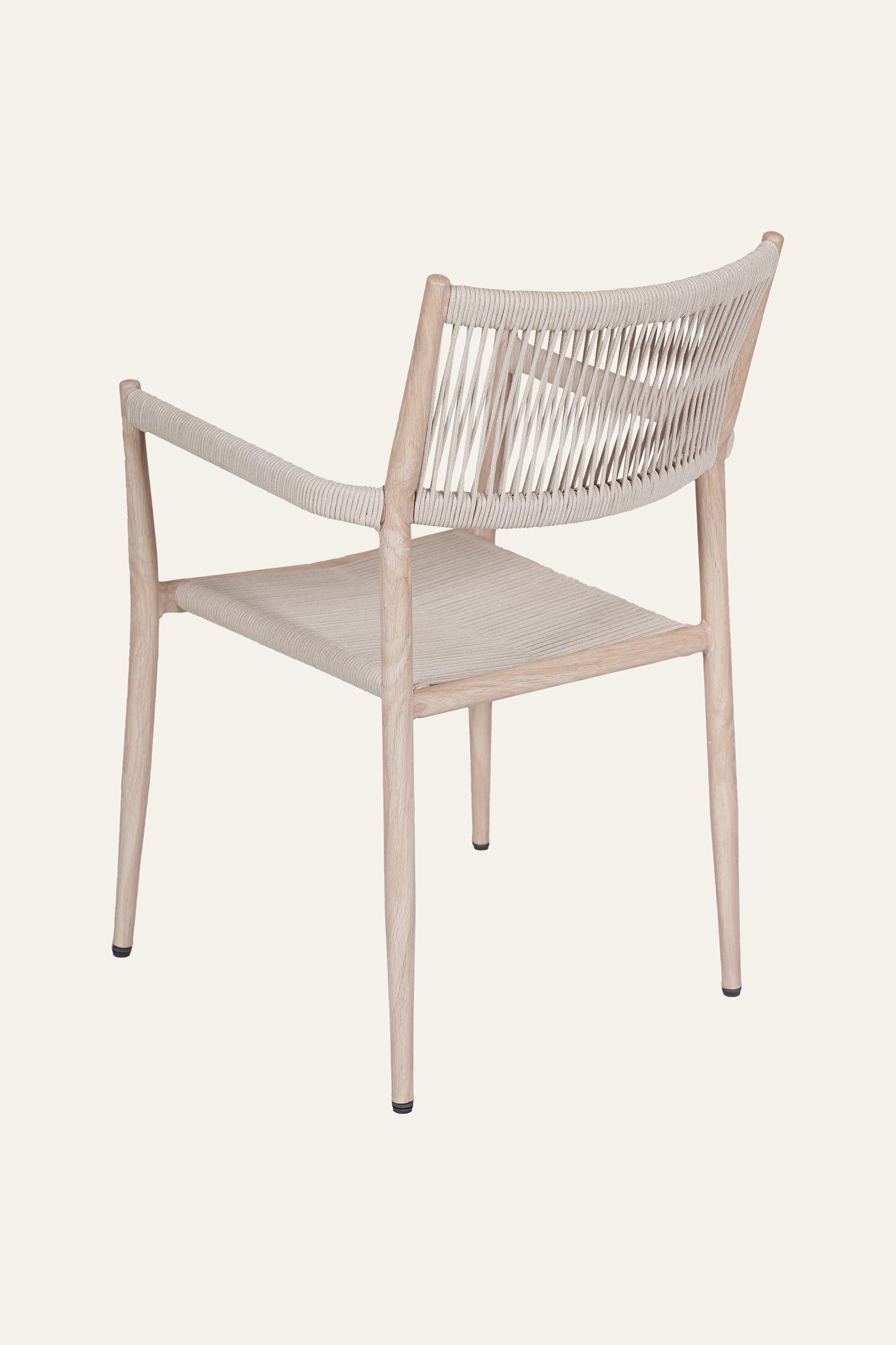 Porch One-Seater Metal with Nylon Rope Backrest Outdoor Arm Chair
