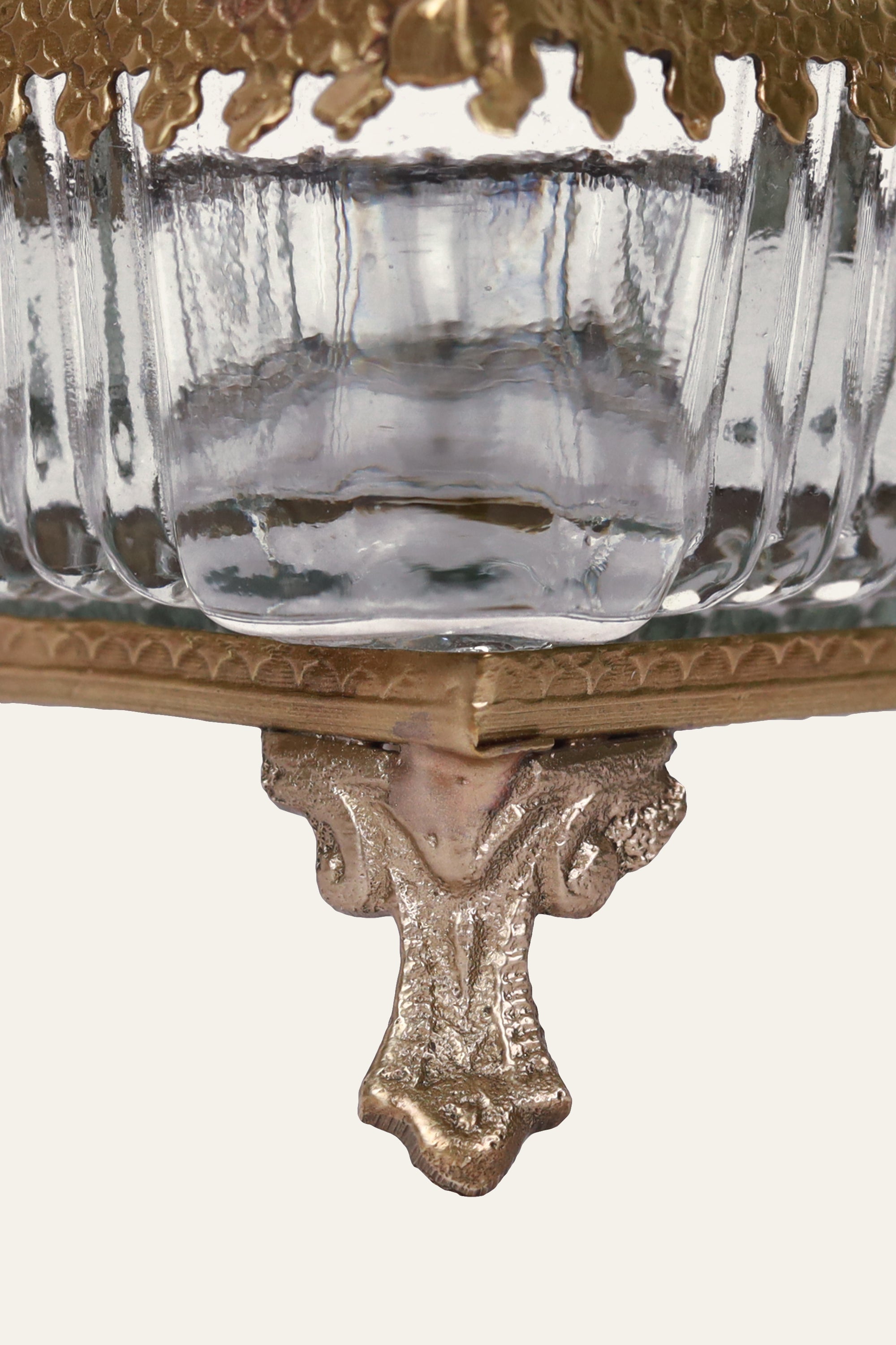 Ornate Brass & Glass Ash Tray for Table Decor