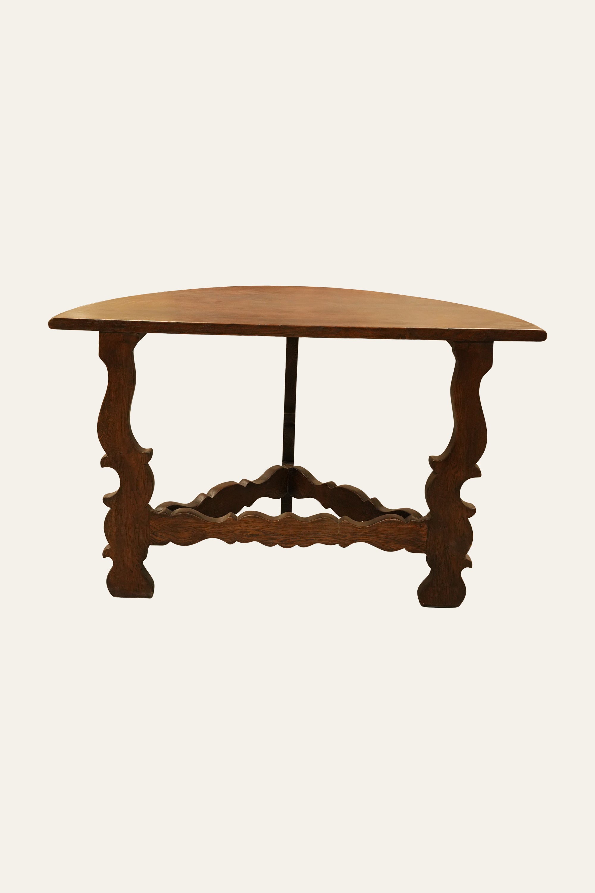 Louis IX Carved Wooden Half Round Console Table