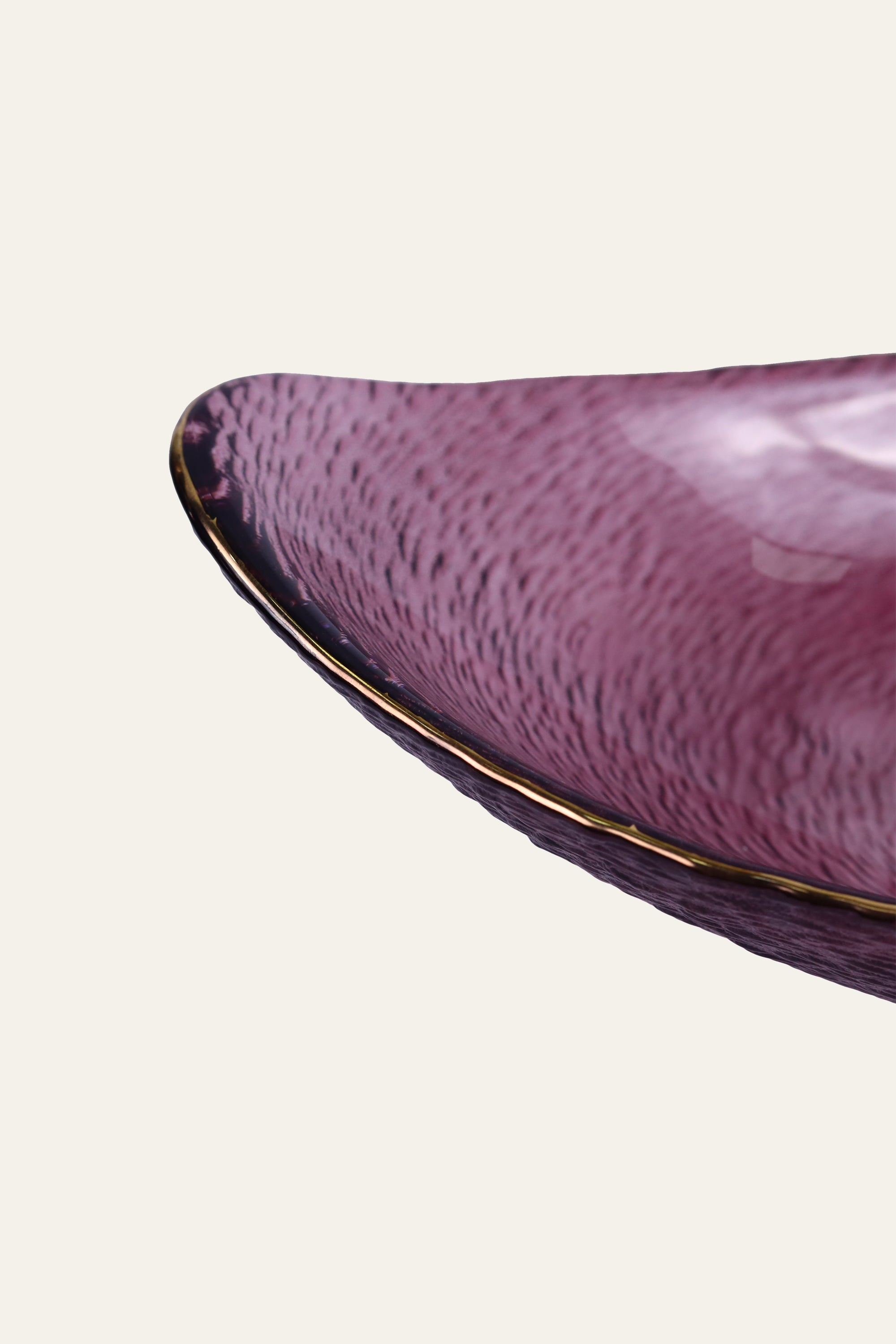 Textured Burgundy Glass Serving Dish
