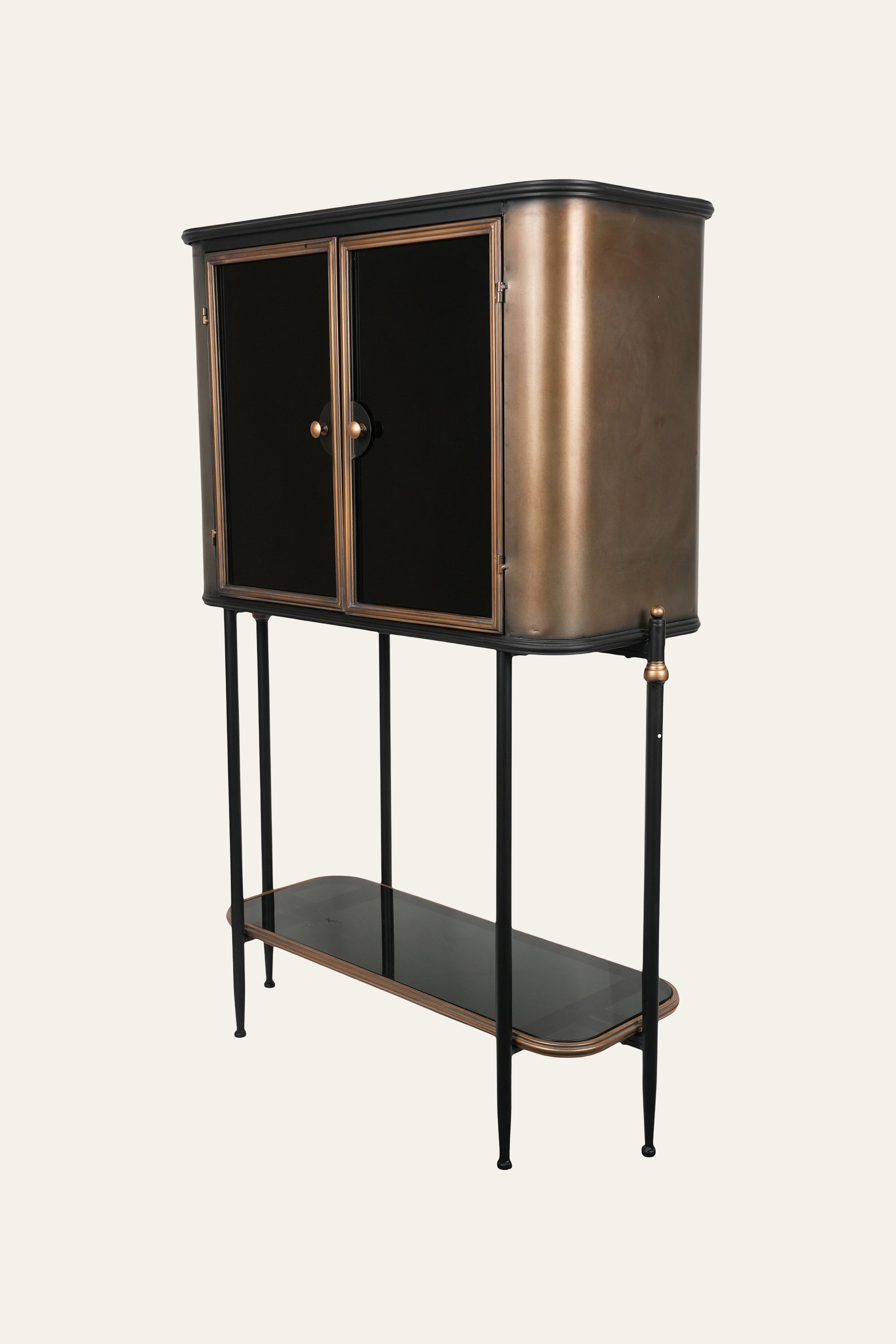 Black Tinted-Glass Display Cabinet in Metal