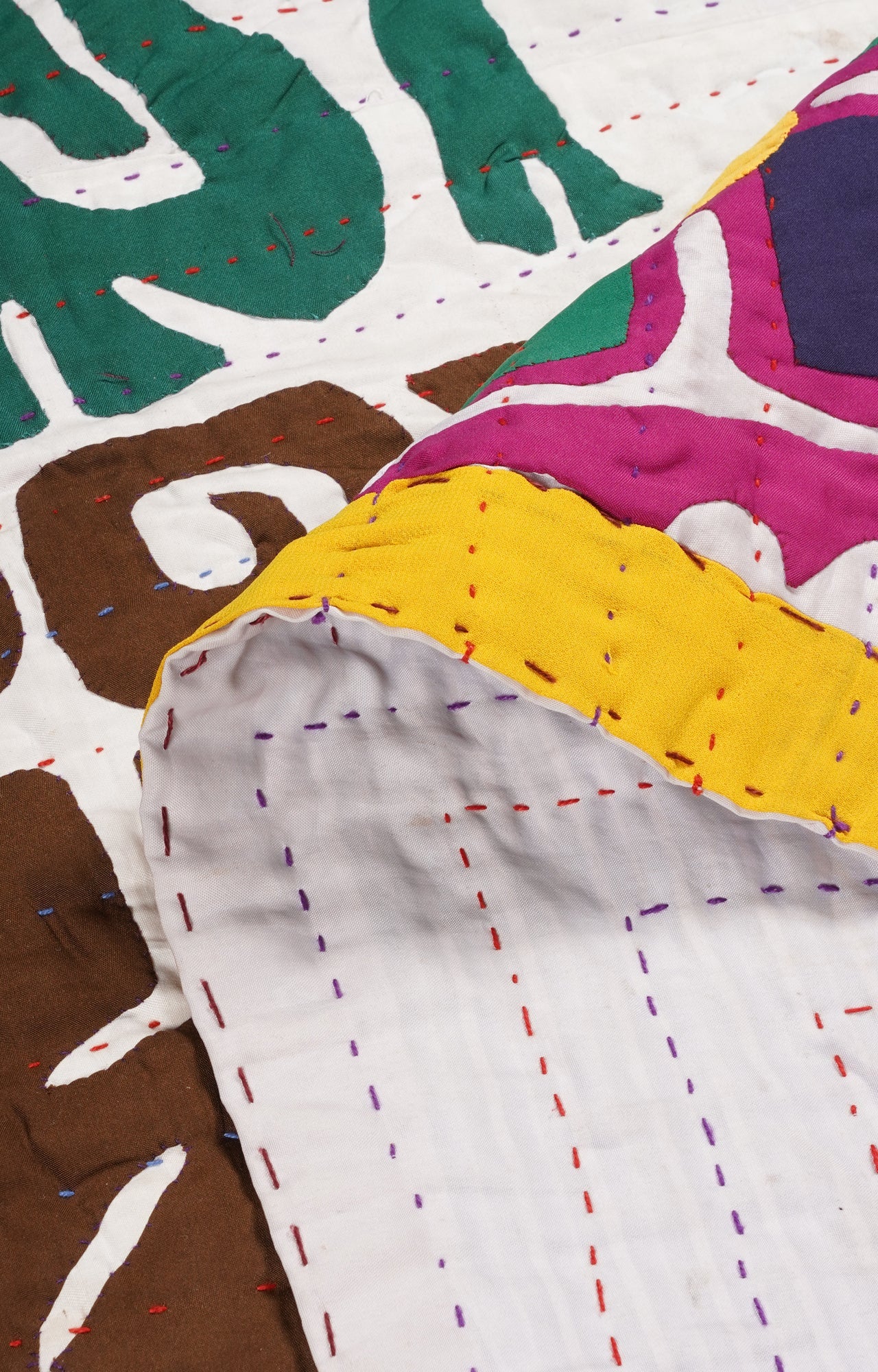 Folk Art Applique Wall Hanging Textile