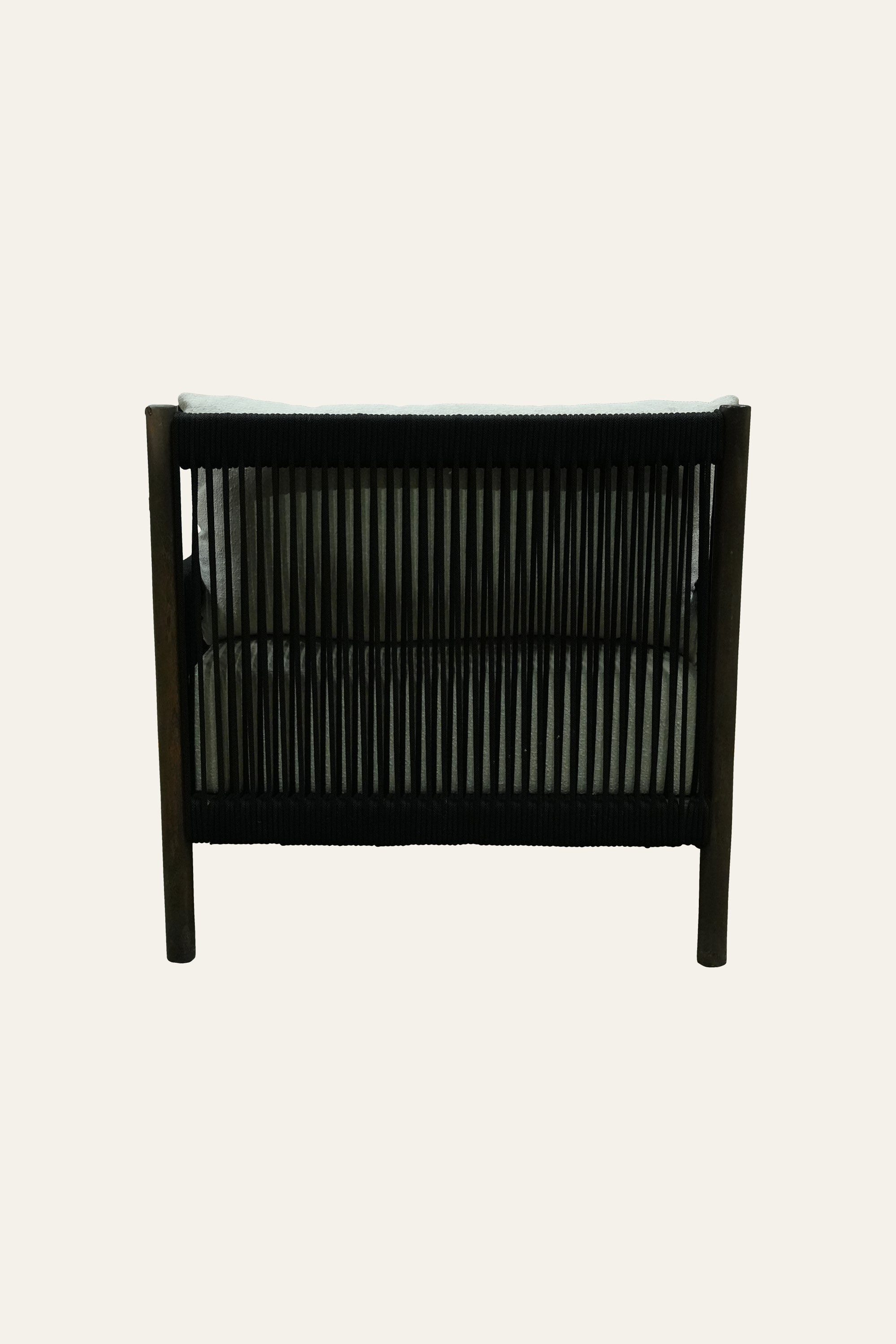 Wooden Nylon Rope Back Outdoor Lounge Armchair