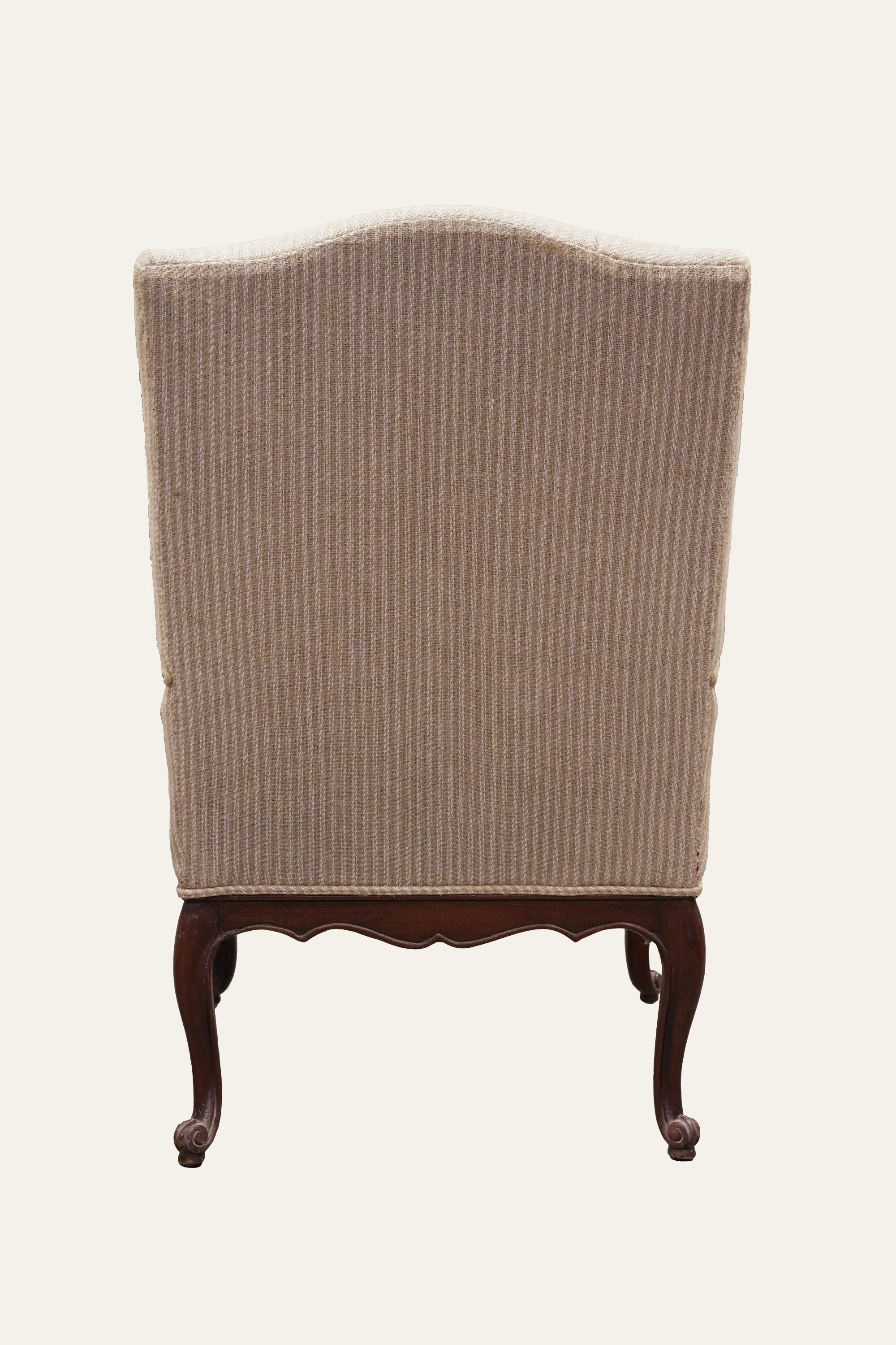 French Style Wooden Carved High Back Armchair