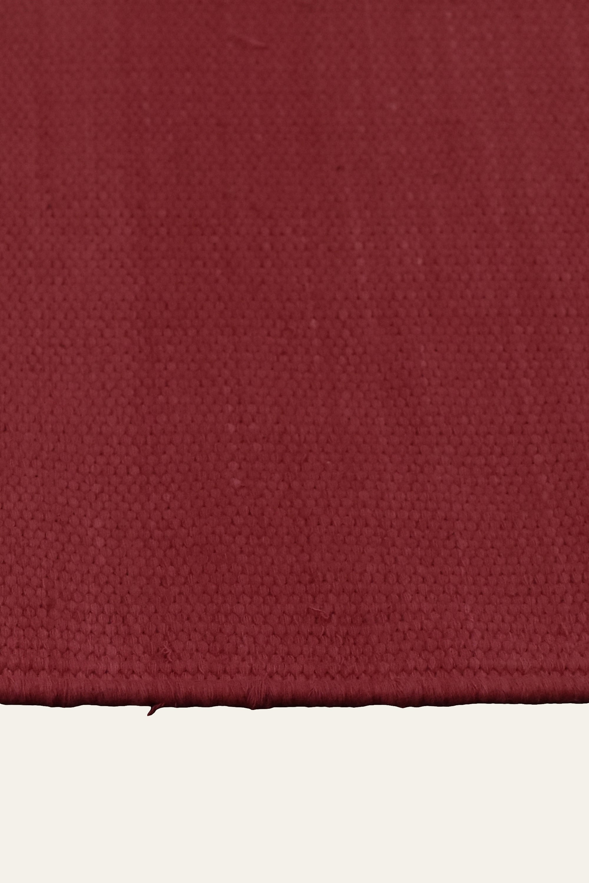 Plain Red Washable Cotton Yoga Mat with Fringe