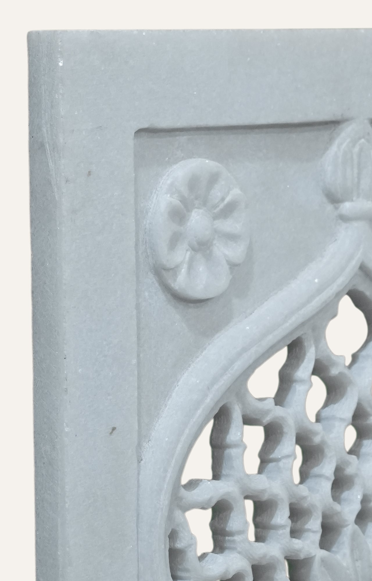 Mughal Hand carved Marble Jali Wall Panel