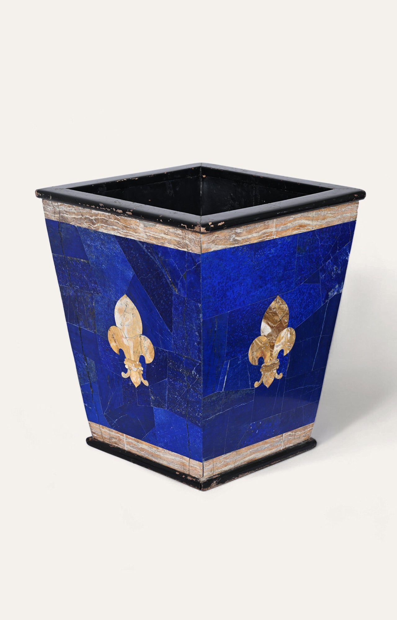 Lapis Basket/Dustbin with Semi-Precious Stones