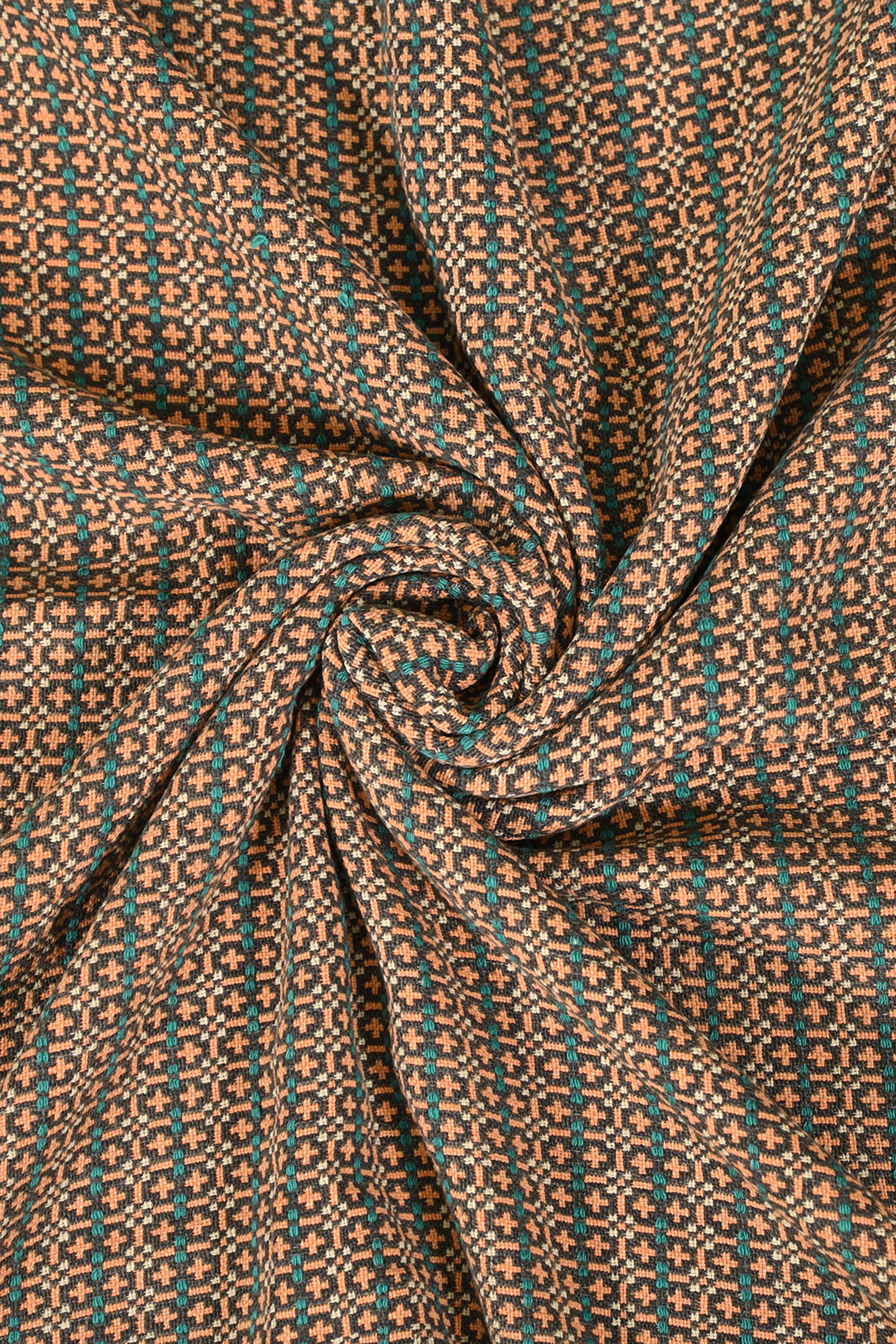 Rust Grid Reversible Punjabi Khes Antique Indian Wall Tapestry
