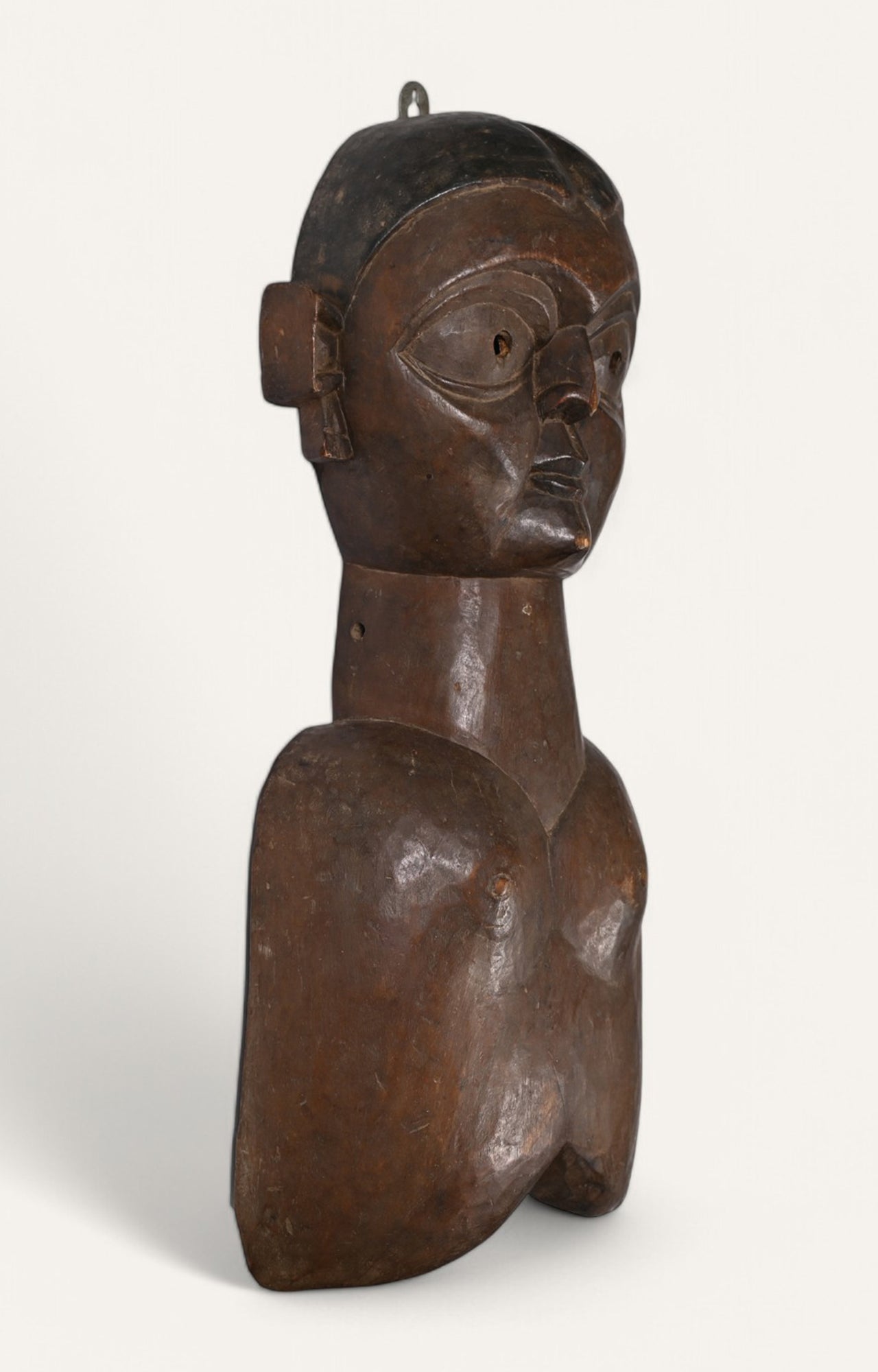 Hand-Carved Wooden Tribal woman wall mask