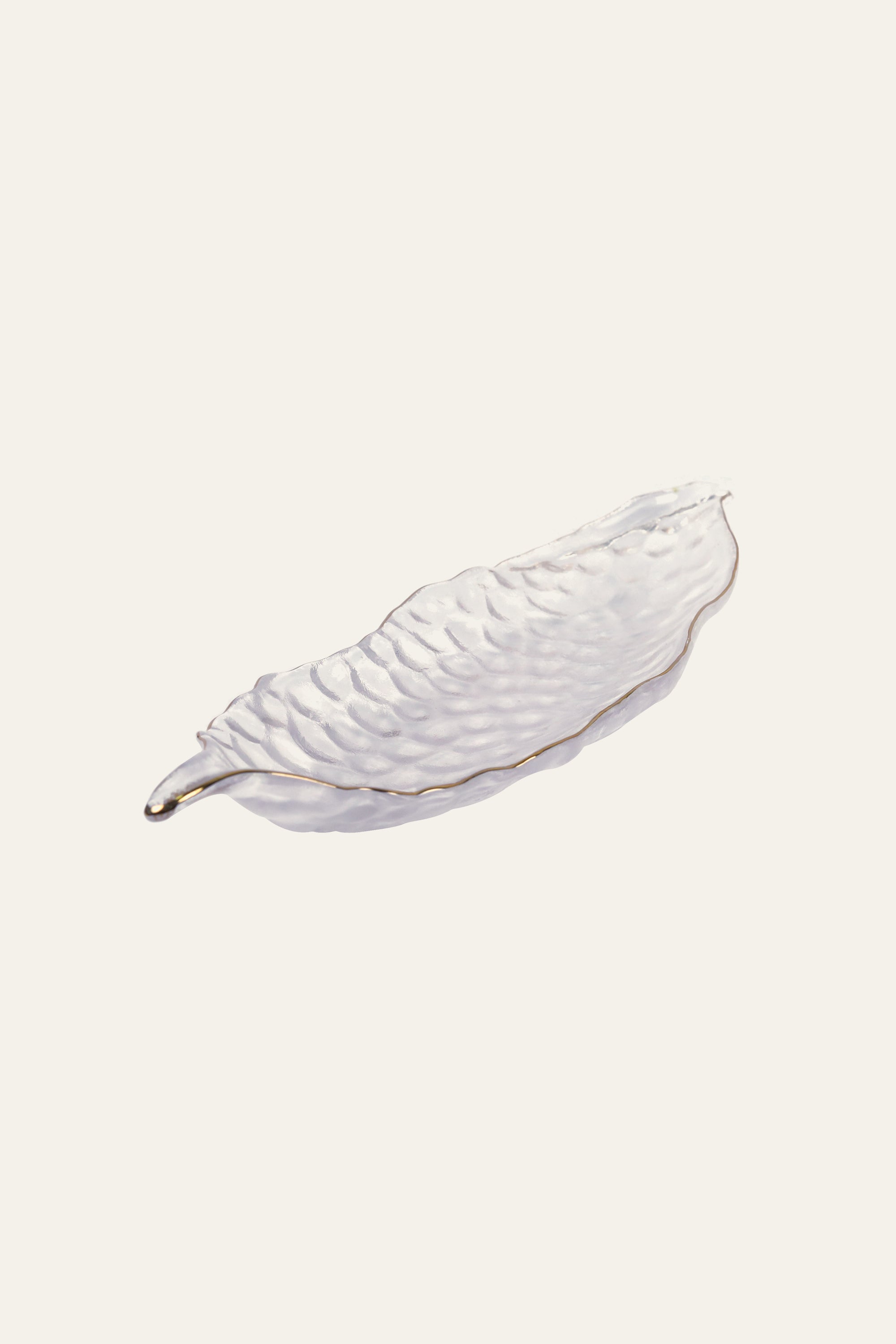 Leaf-Shaped Textured Glass Serving Platter – Sushi & Appetizer Tray